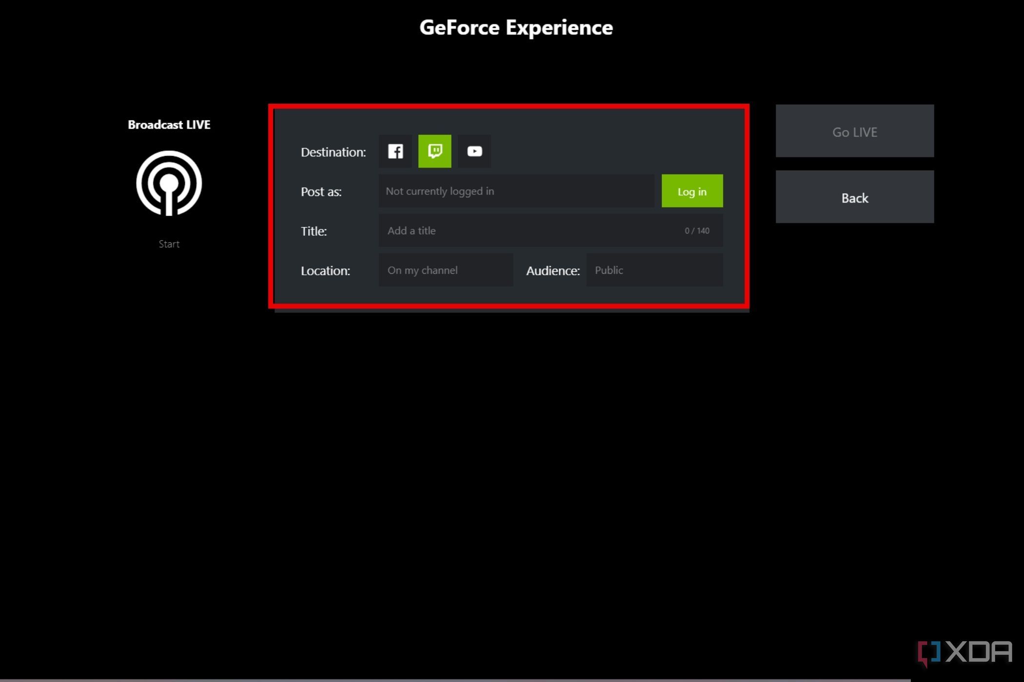 Stream nvidia best sale geforce experience