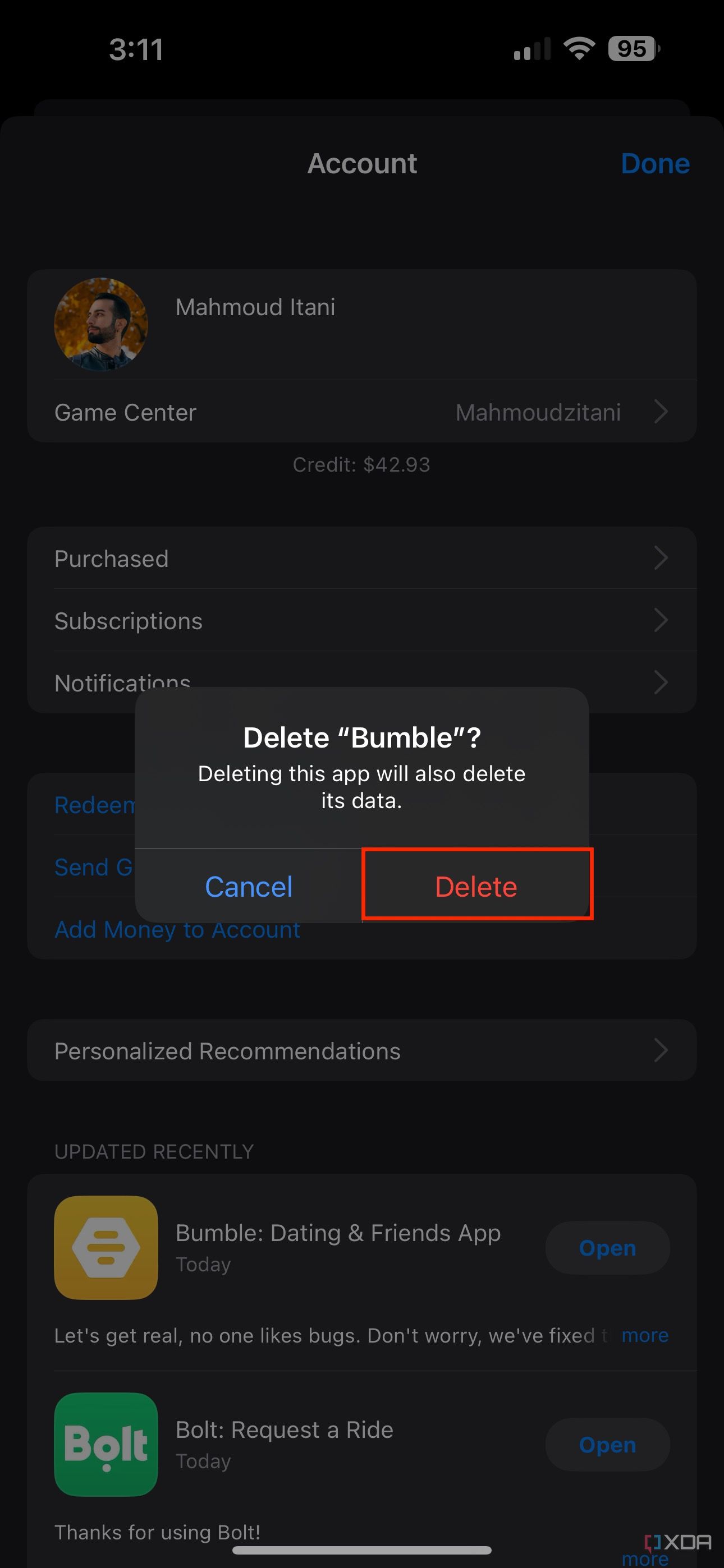 how to uninstall an app on iphone 15 pro