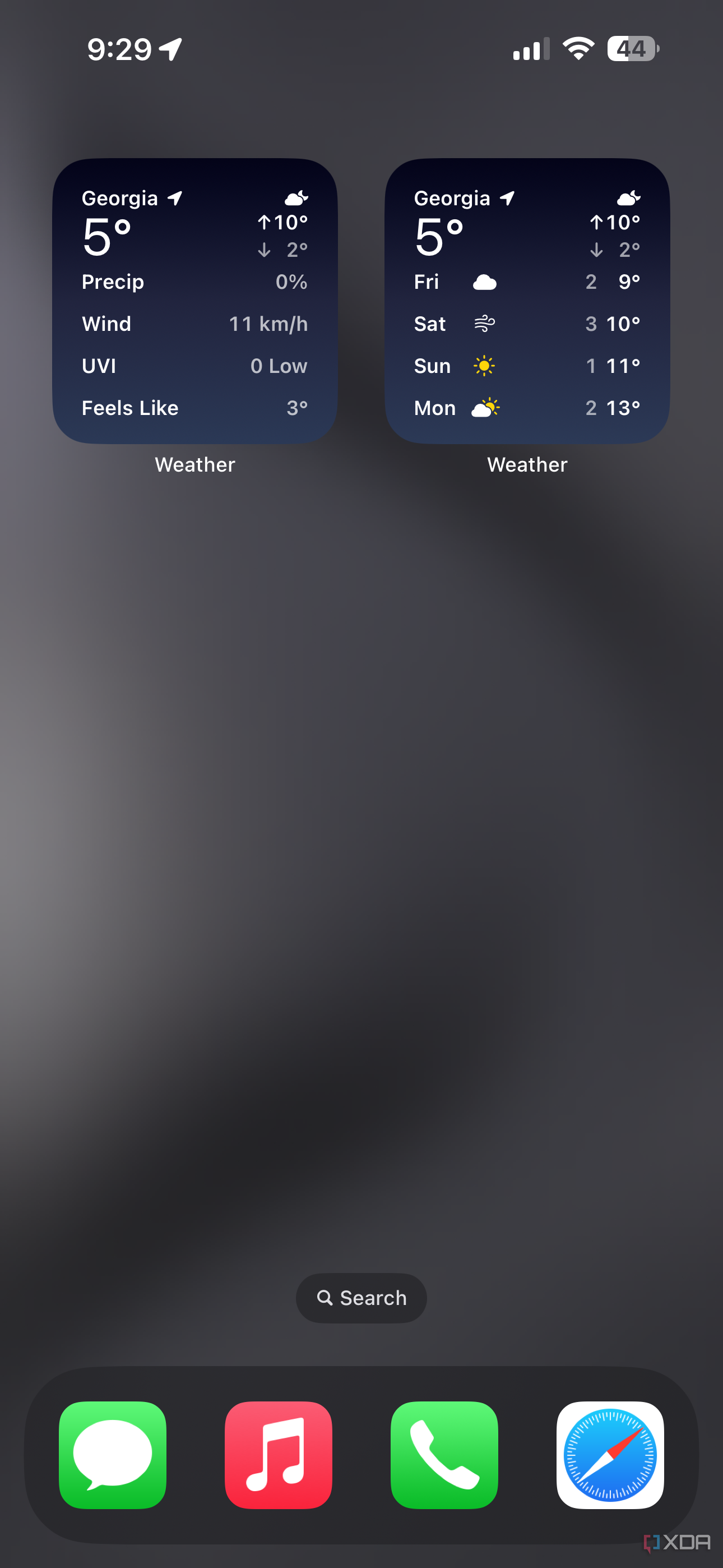zwei Wetter-Widgets auf dem iOS-Startbildschirm