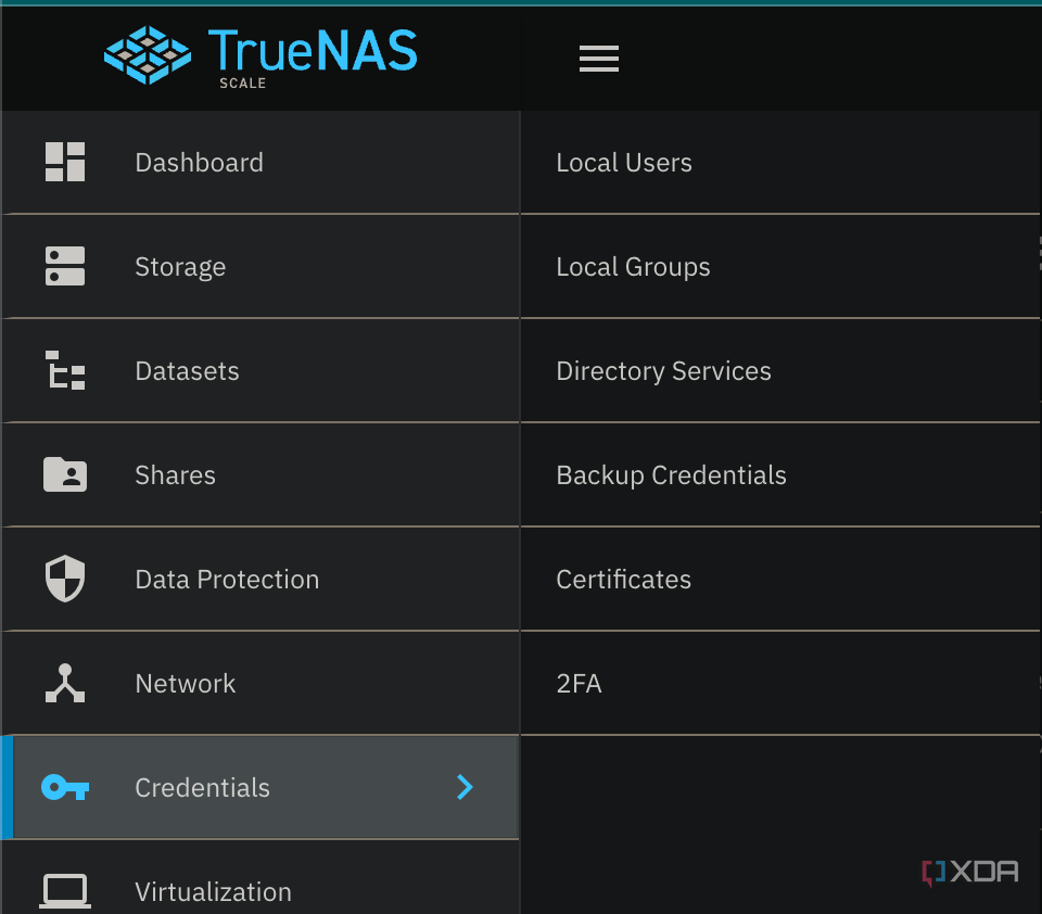 Credenciales de copia de seguridad de TrueNAS Scale