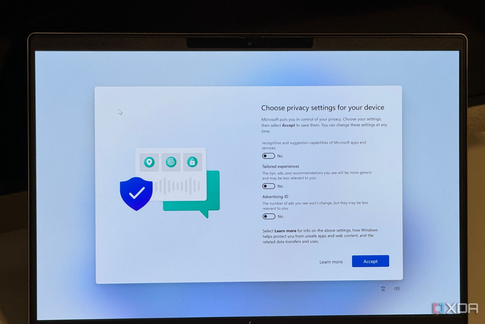 Windows 11 privacy settings.