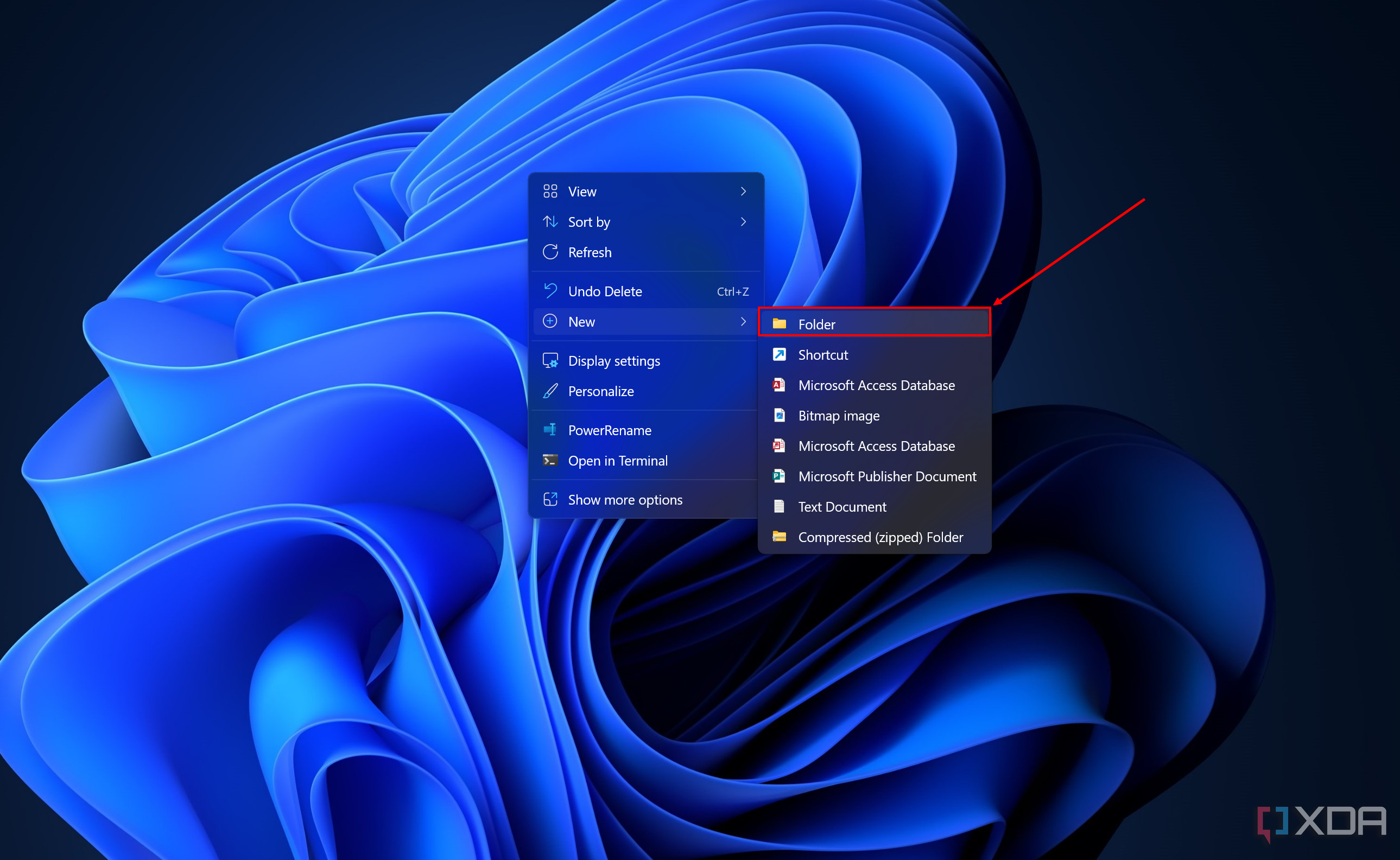 Screenshot of a Windows 11 desktop when creating a new folder