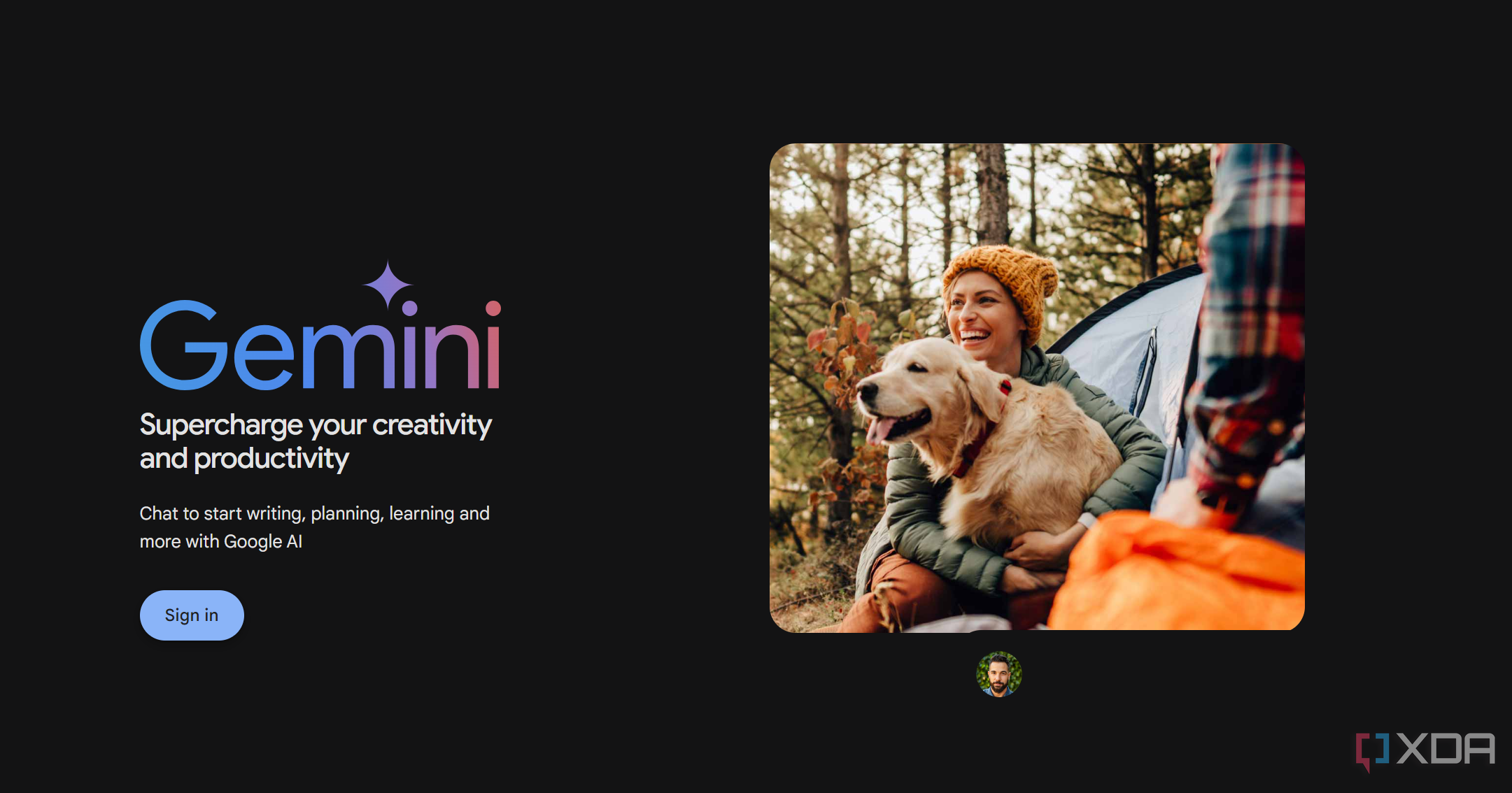 Sign in page for Google Gemini