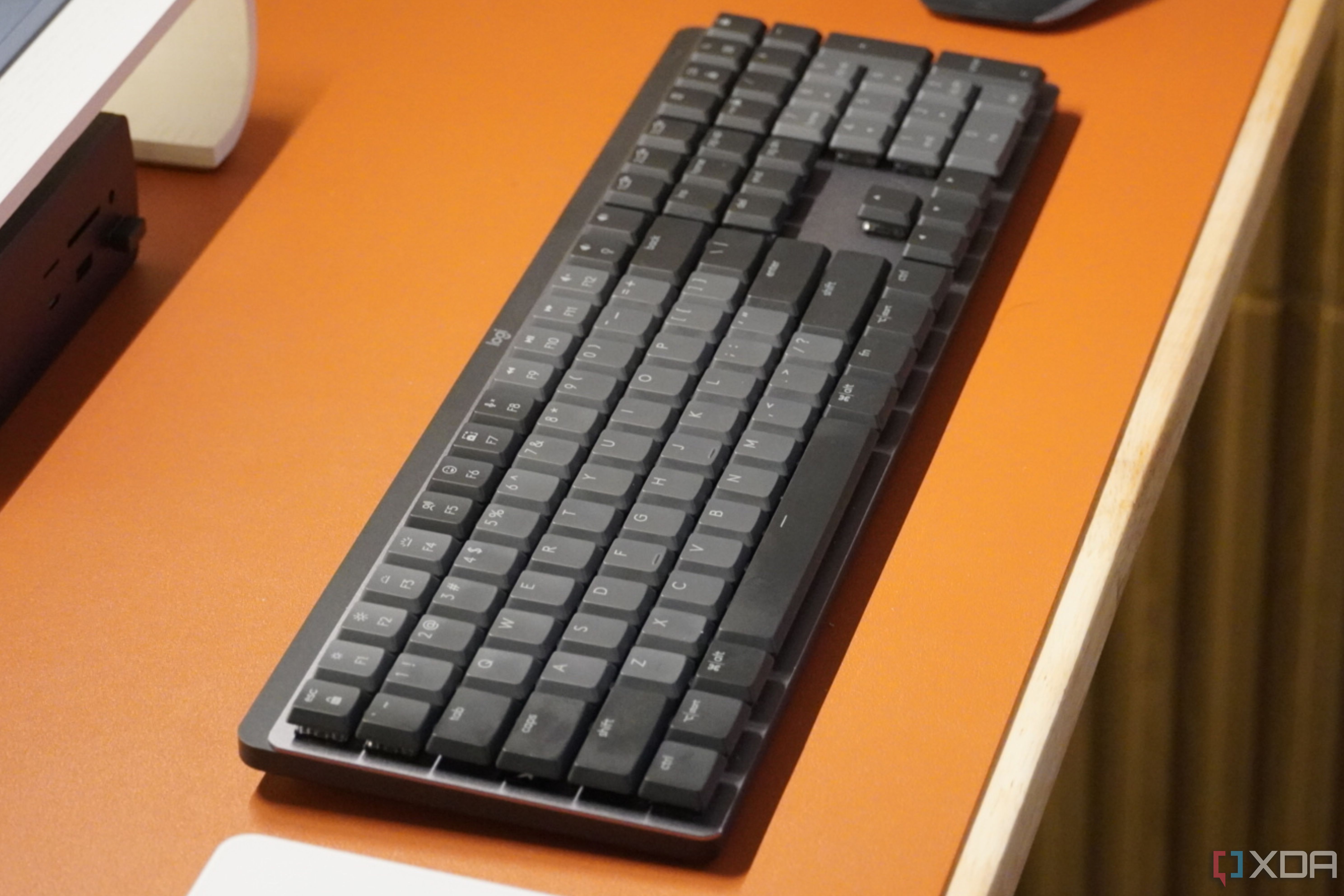 The Logitech Mechanical Keyboard on a desk.