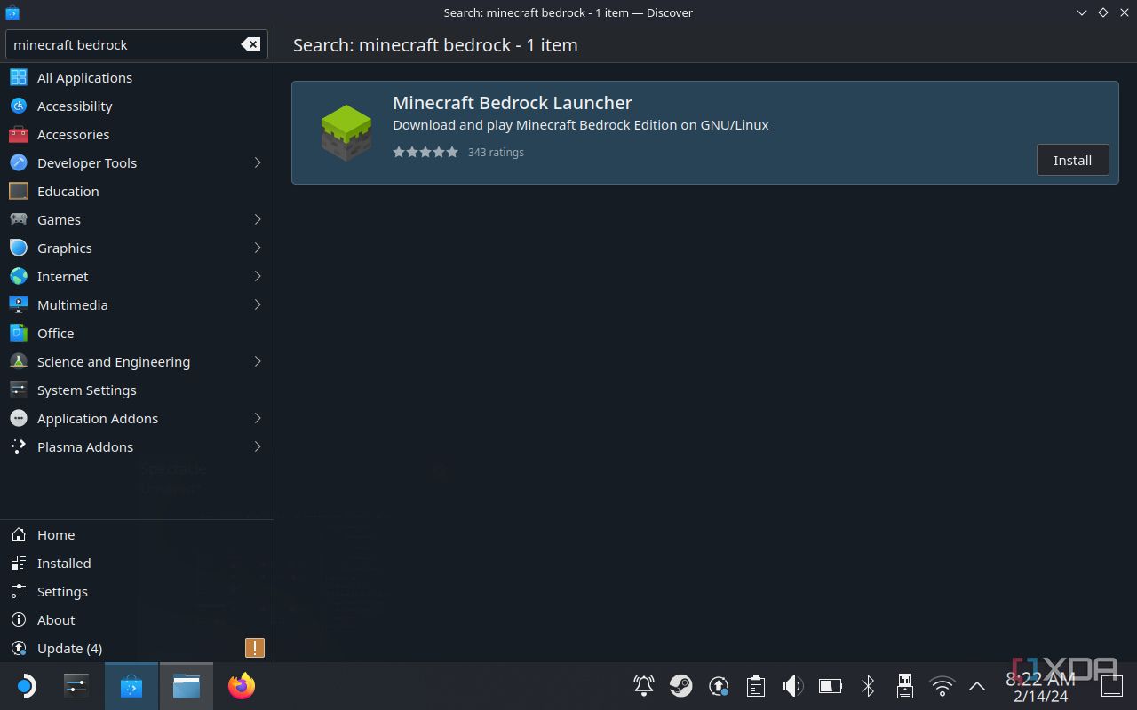 How to install Bedrock Minecraft on Steam Deck