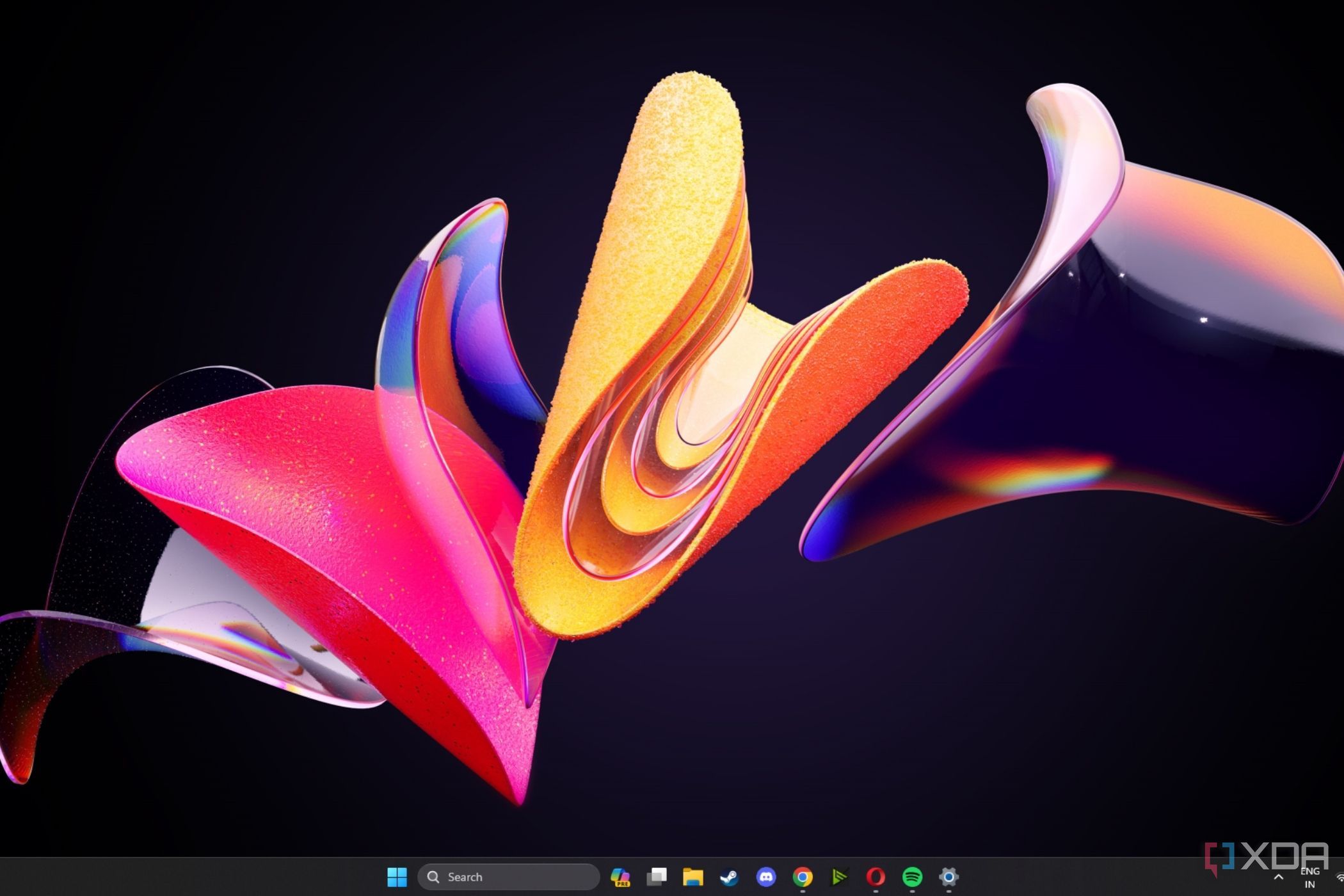 Una captura de pantalla que muestra el fondo de pantalla de movimiento capturado de Windows 11.