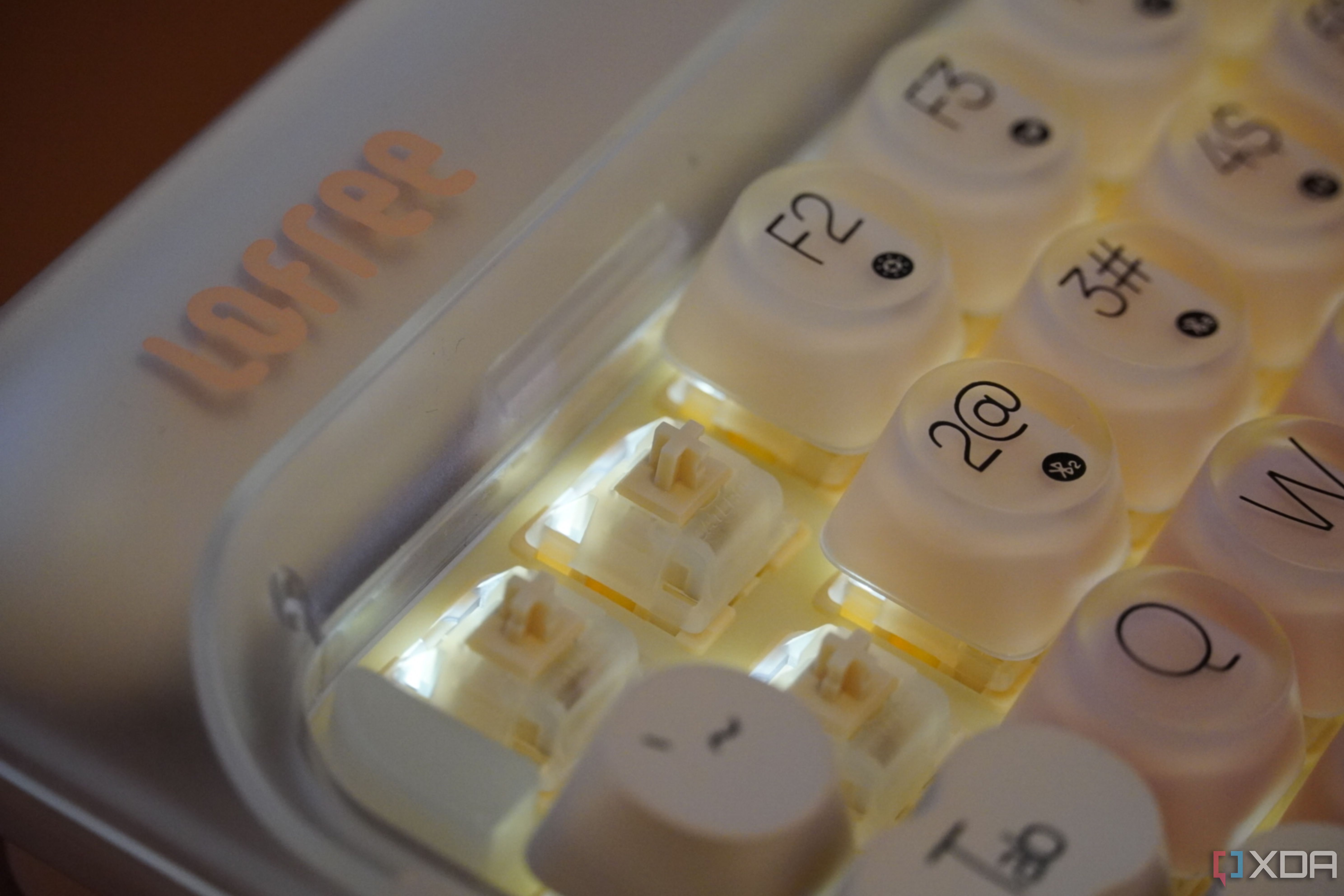 The key switches on the Lofree Dot Foundation keyboard.
