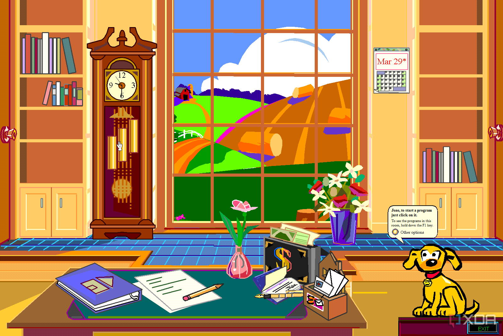 Screenshot of the Study room in Microsoft Bob home