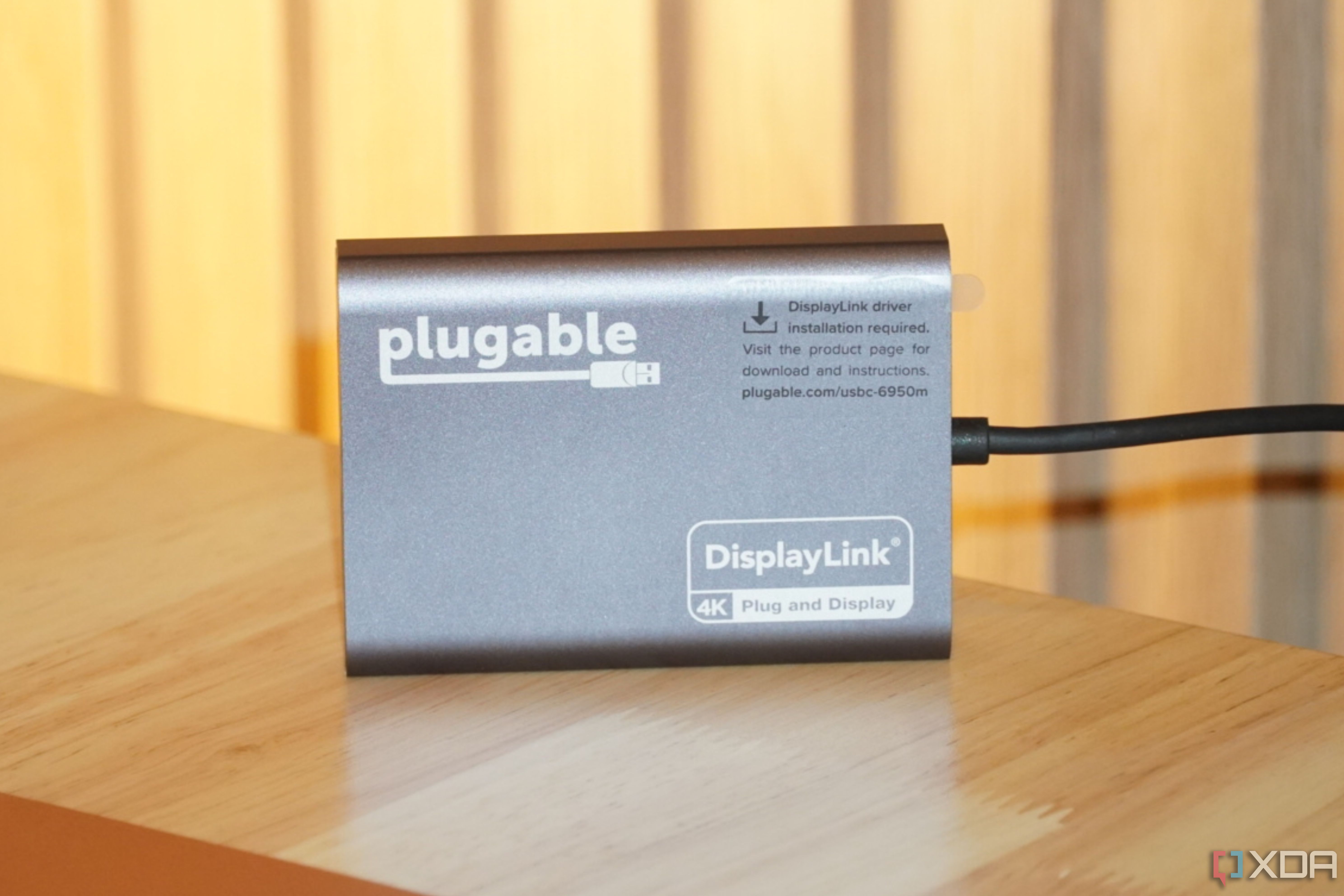 Plugable's adapter on its side.