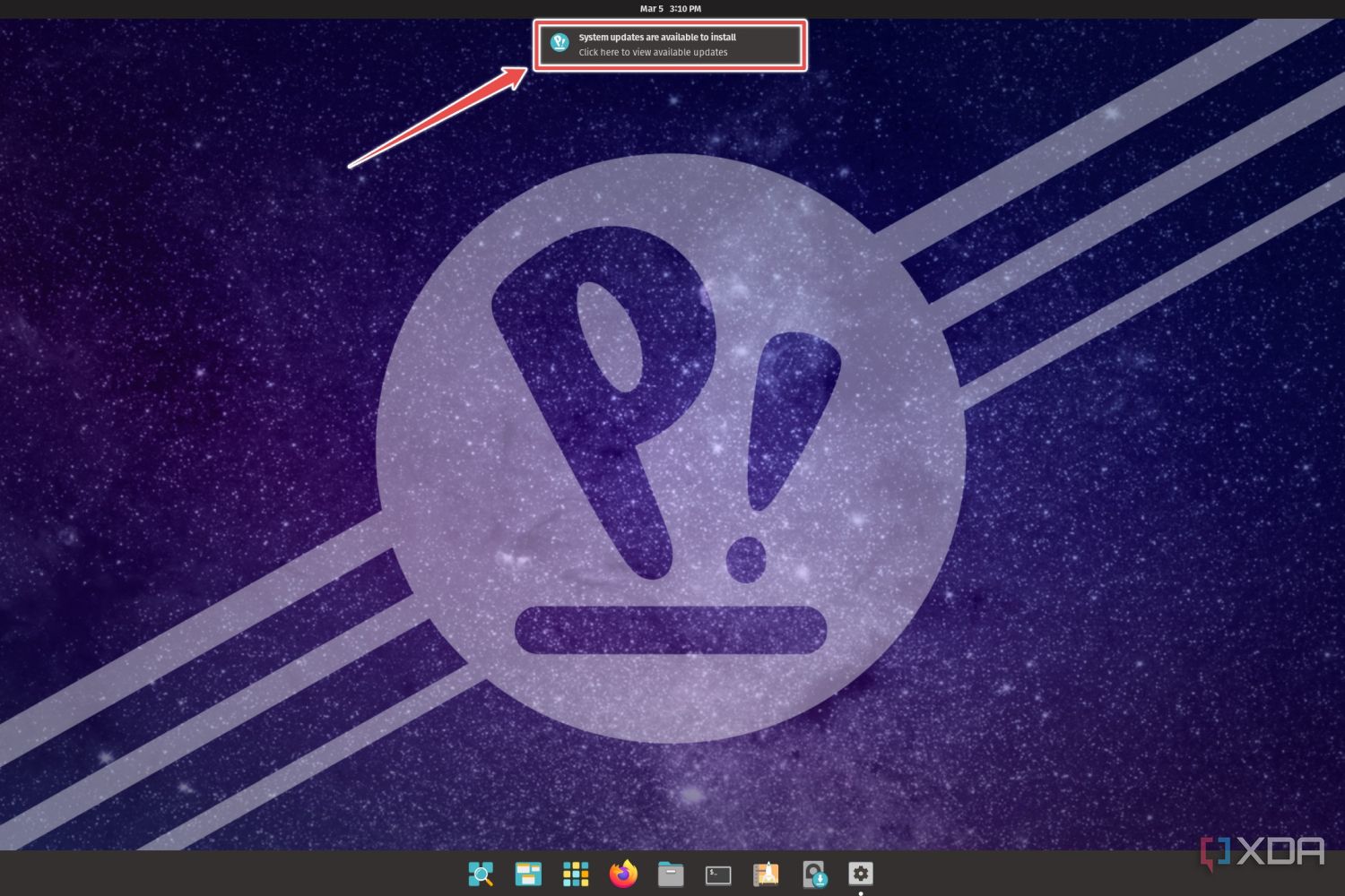 La notificación de actualizaciones de instalación en Pop_OS