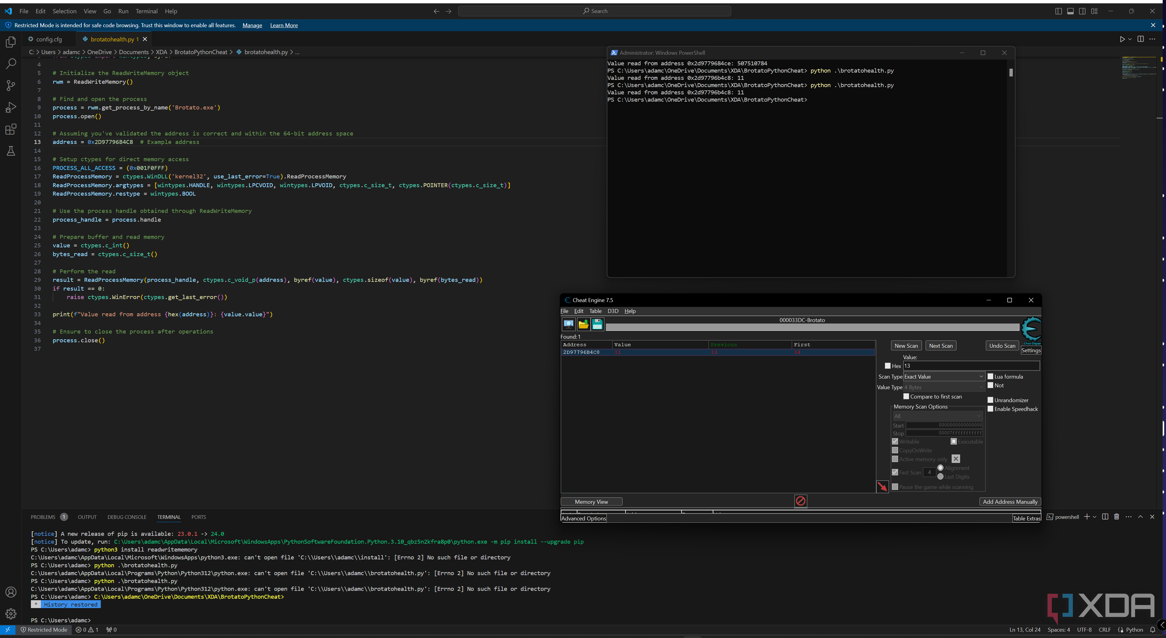How I built a Brotato cheat using Python and Cheat Engine