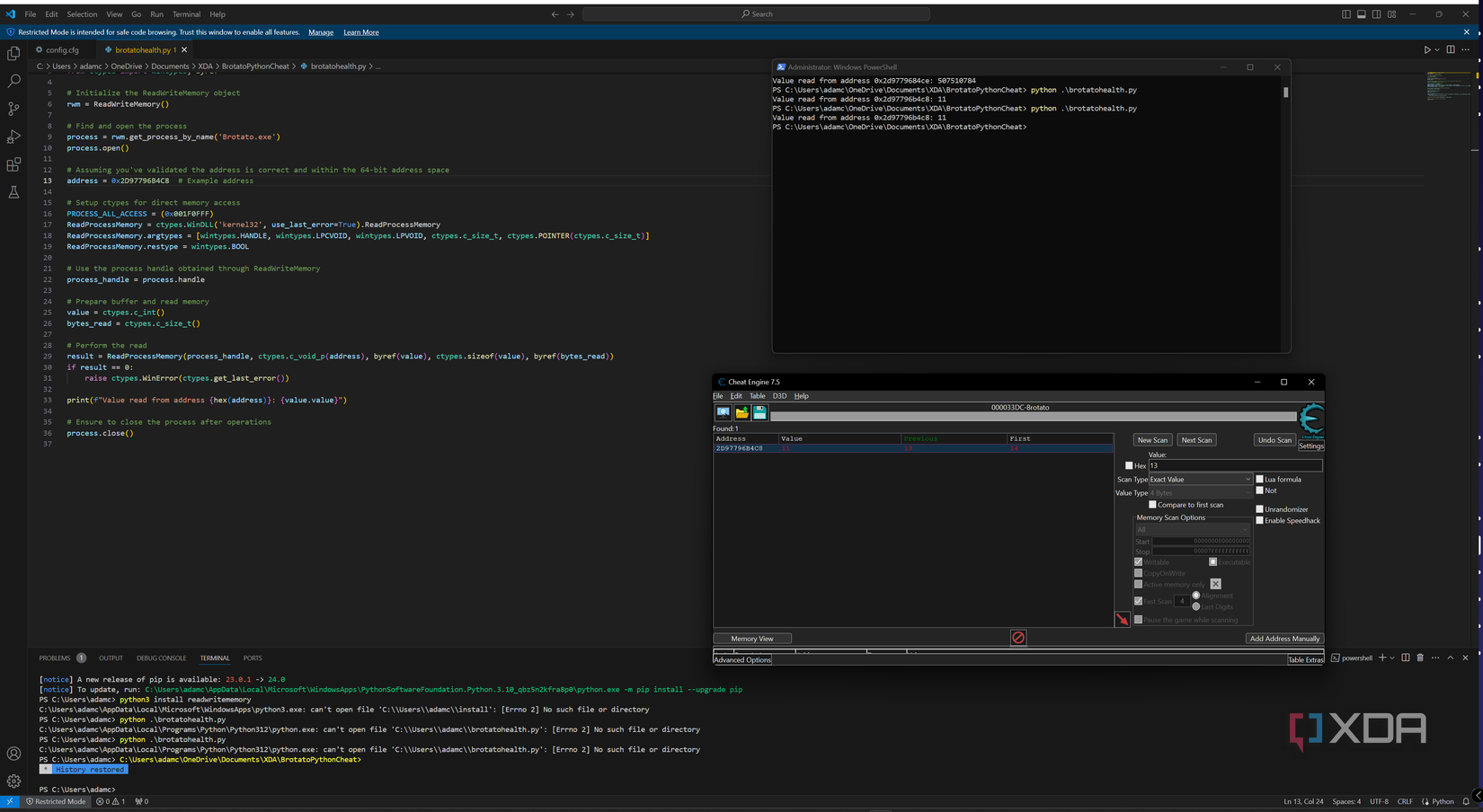 How I built a Brotato cheat using Python and Cheat Engine