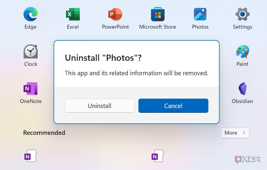 uninstall Windows applications