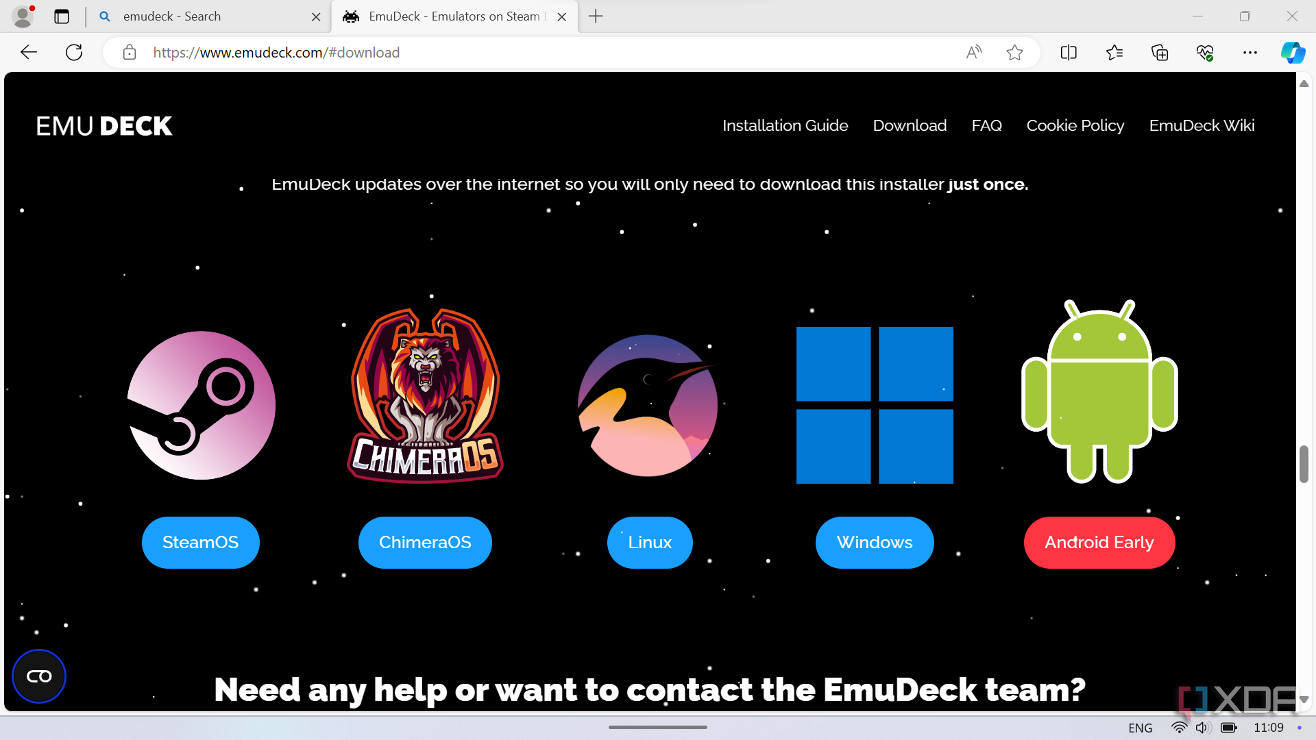 Choosing EmuDeck installer