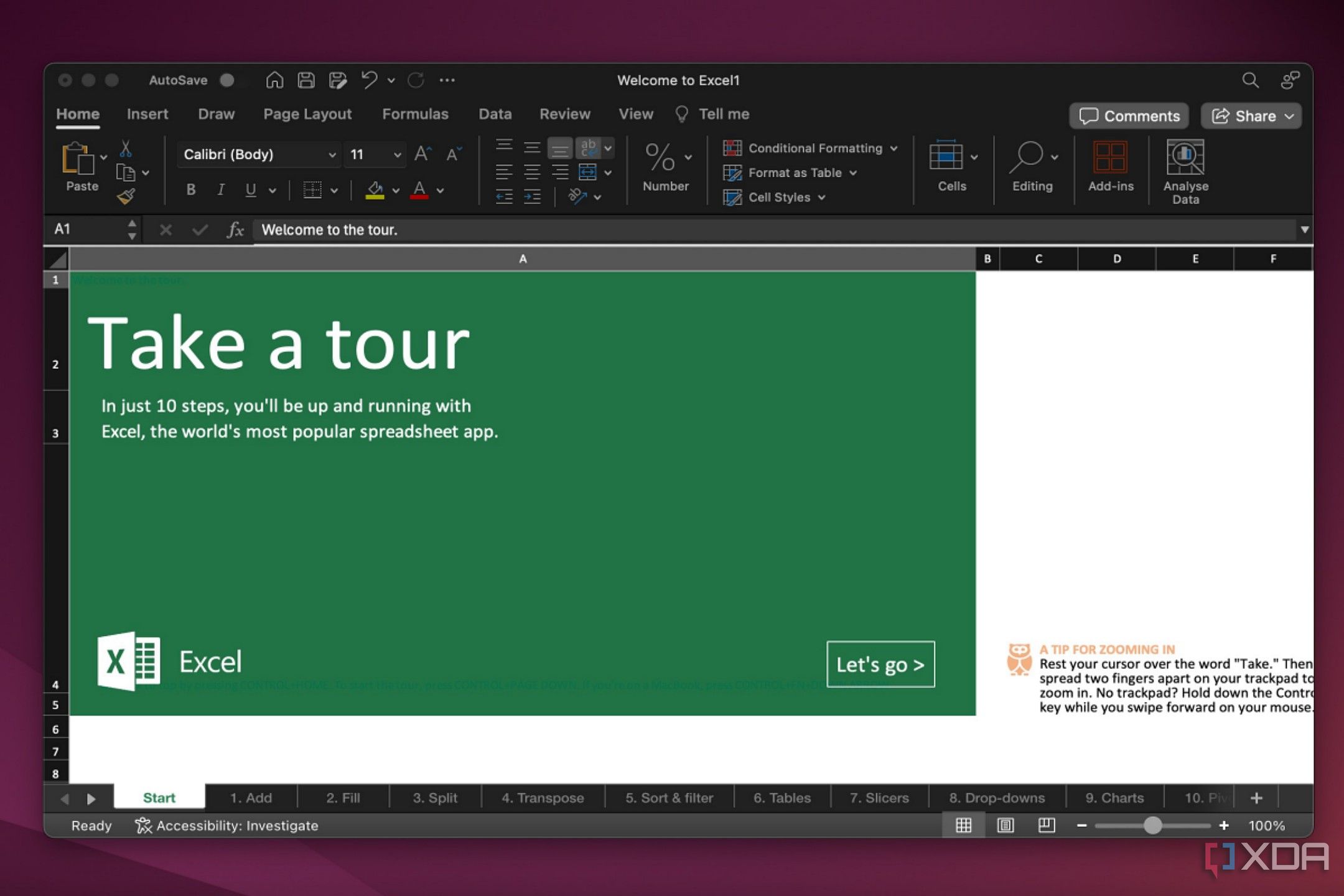 Screenshot showing Microsoft Excel on a Mac