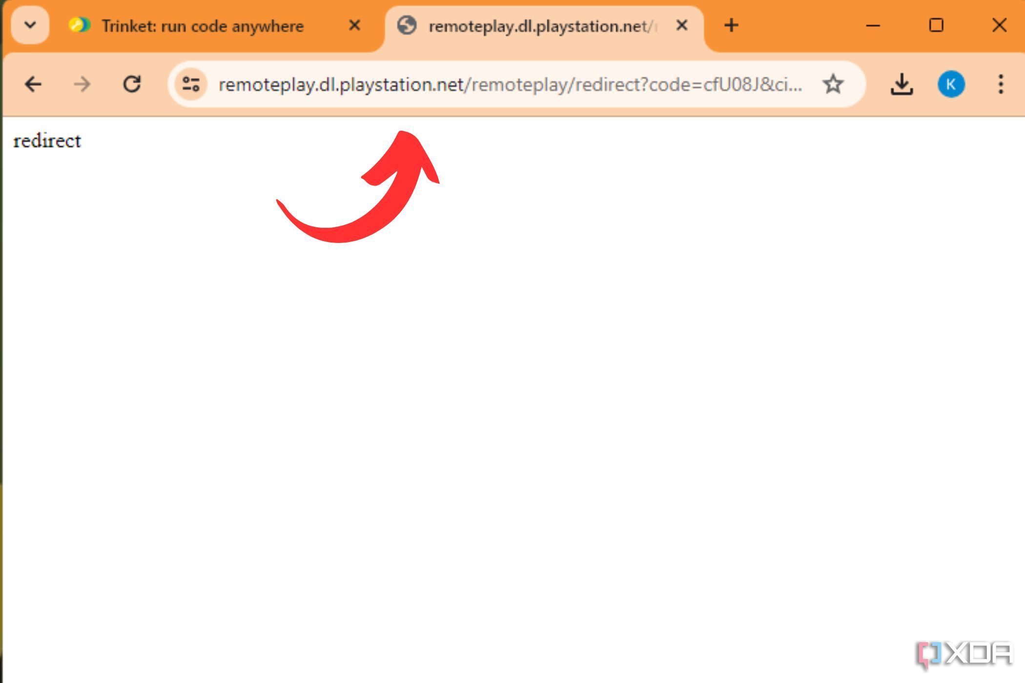 Снимок экрана, показывающий выделенную ссылку в поле URL-адреса Chrome.