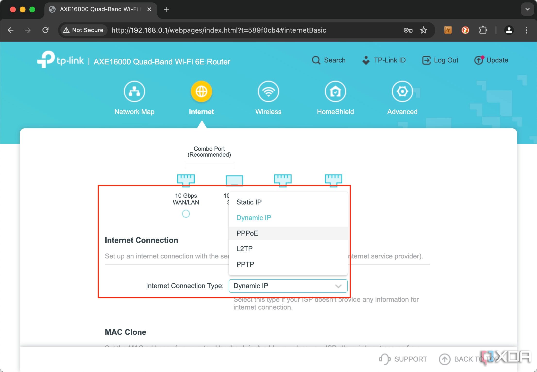 Cómo configurar la configuración de Internet de la pantalla del enrutador