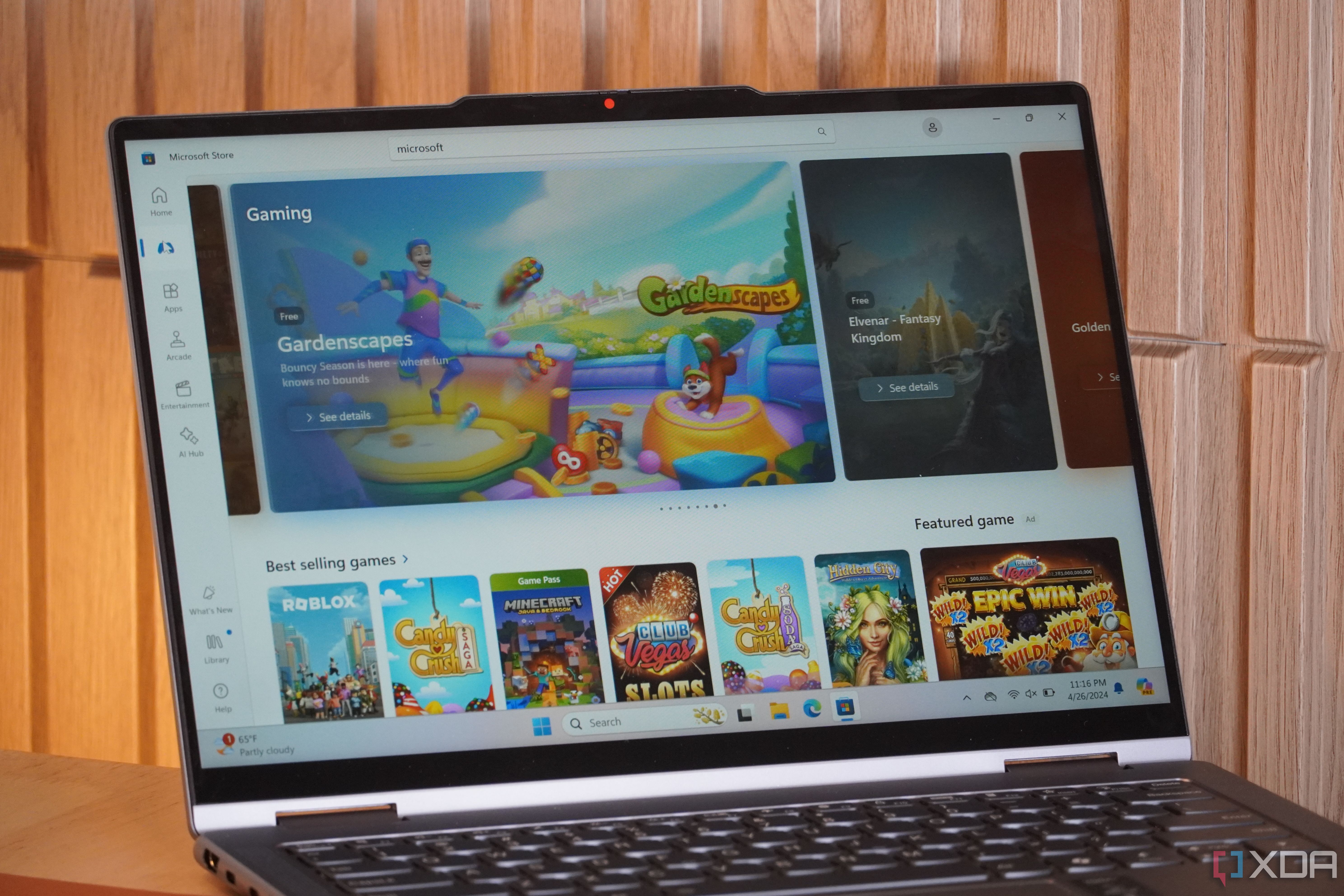 The Gaming page in the Microsoft Store.