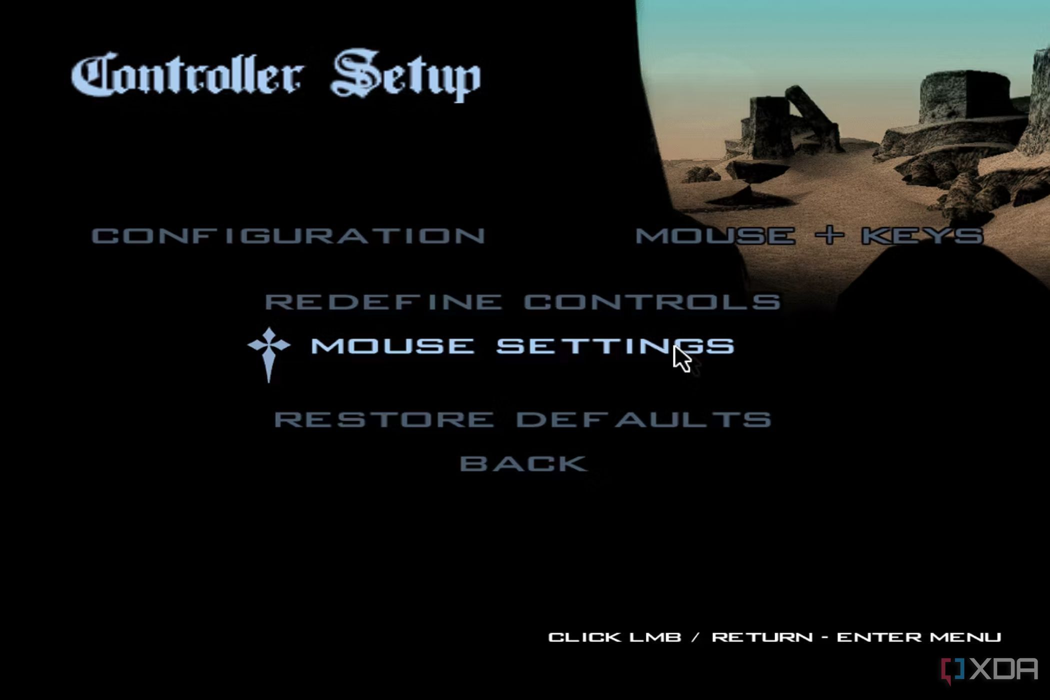 Скриншот, демонстрирующий настройки мыши в GTA San Andreas.