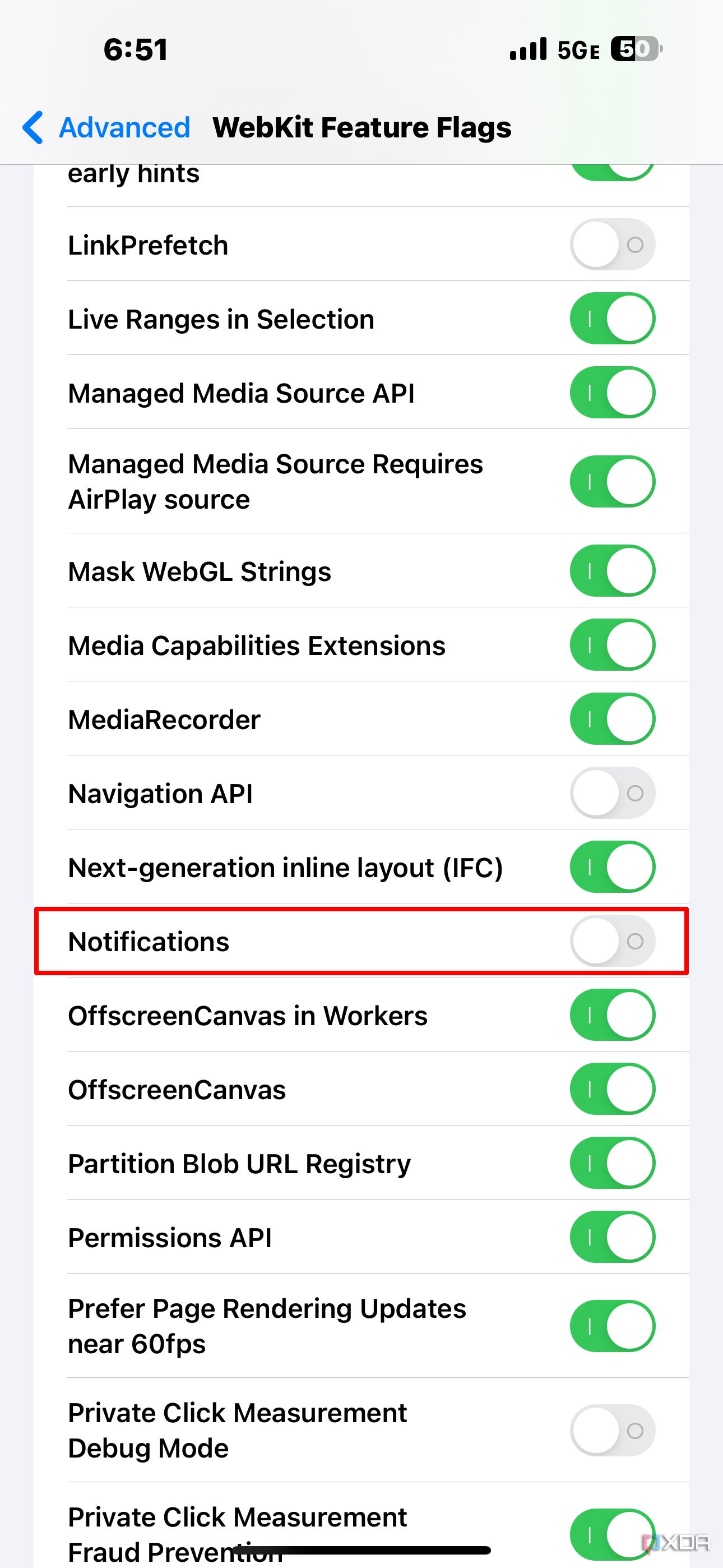 enable safari push notifications ios