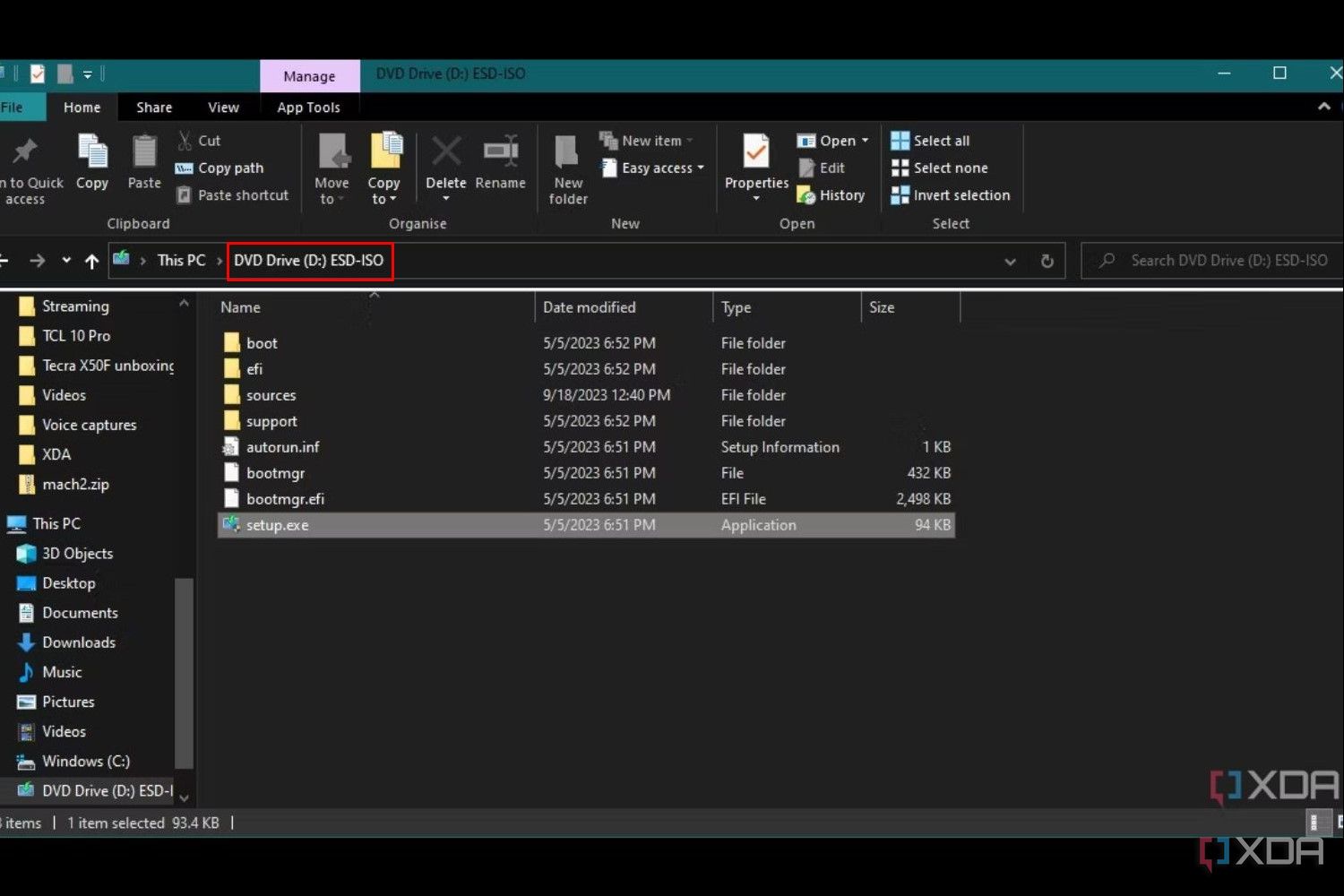 Windows 11 File Explorer screenshot that highlights the DVD Drive.