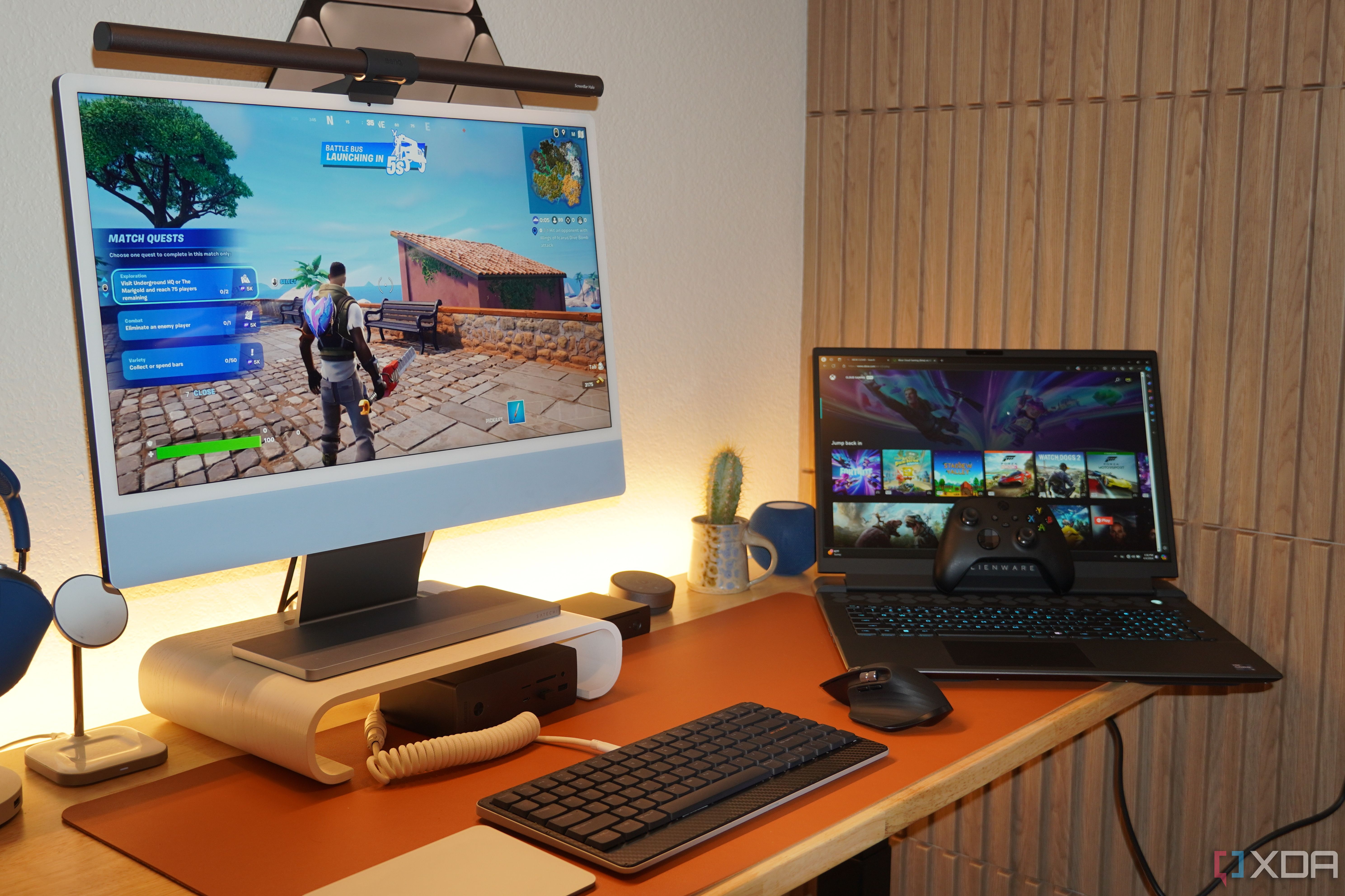 Xbox Cloud Gaming on an iMac and an Alienware laptop.
