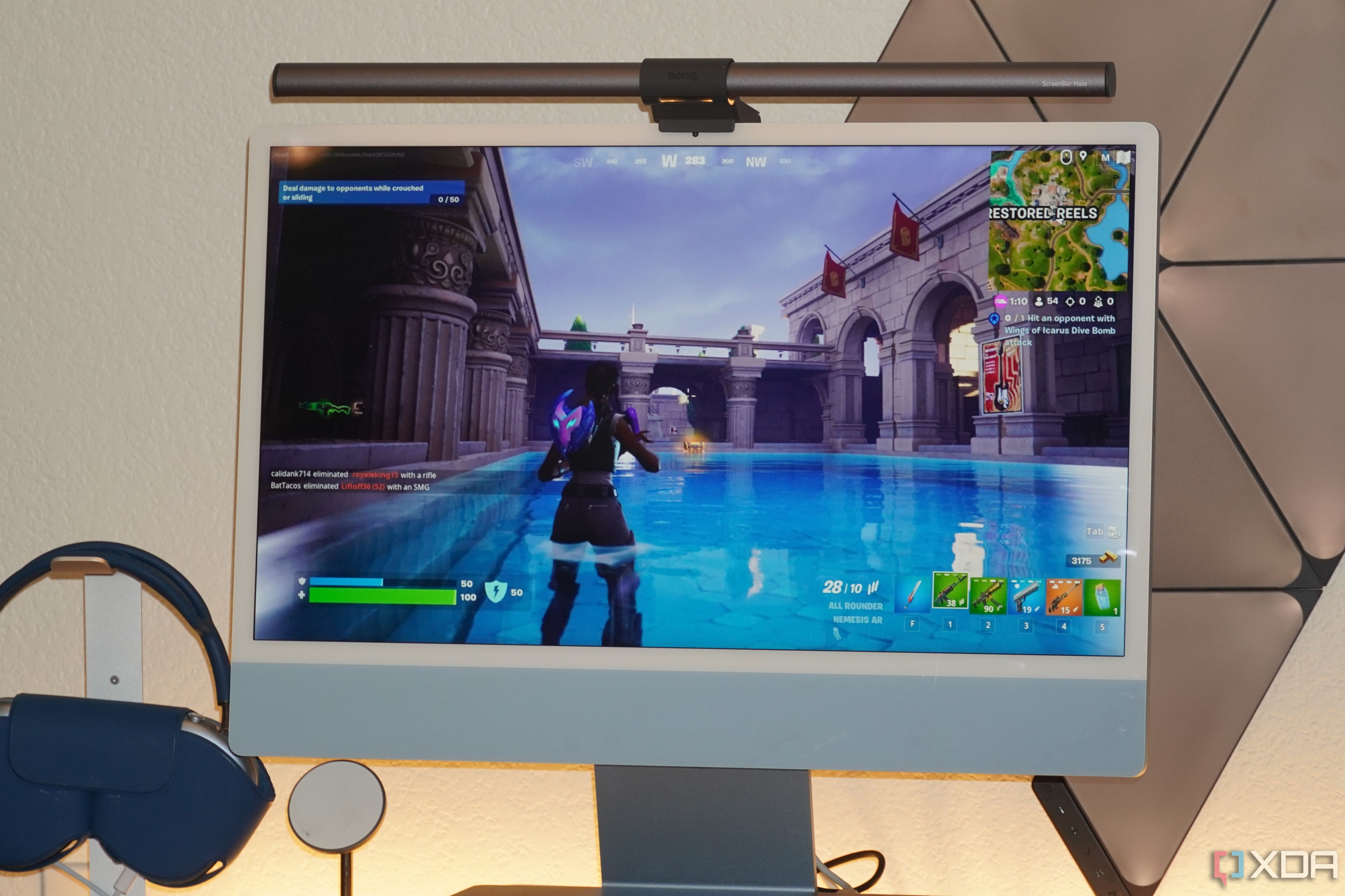 Fortnite running on an iMac with Xbox Cloud Gaming.