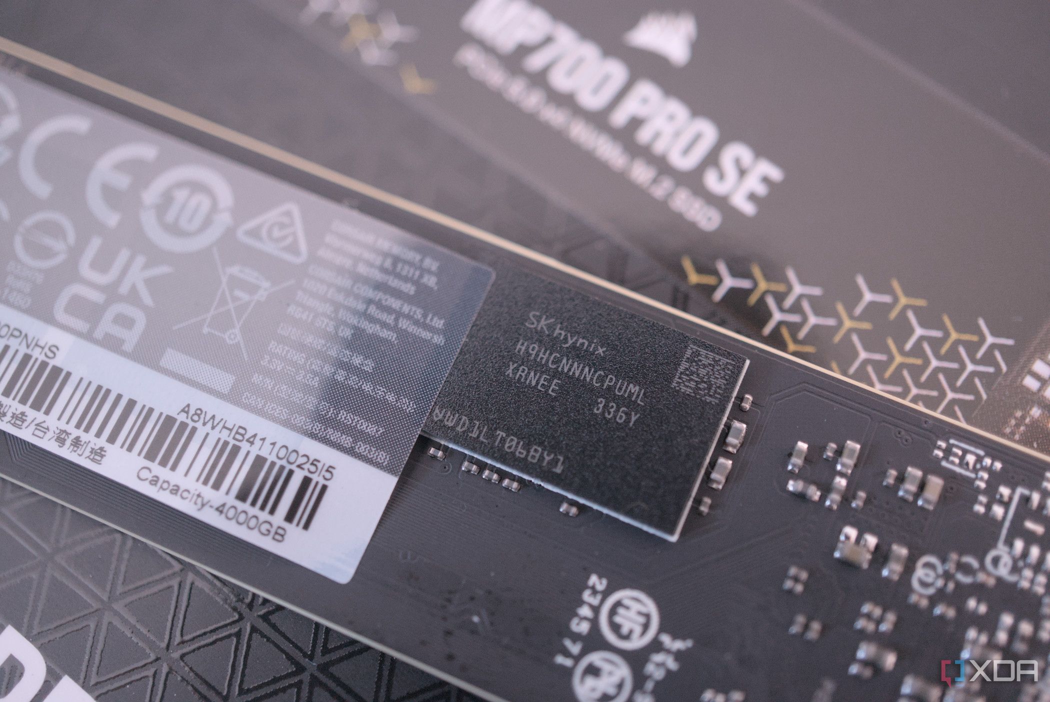 Primer plano del Corsair MP700 Pro SE