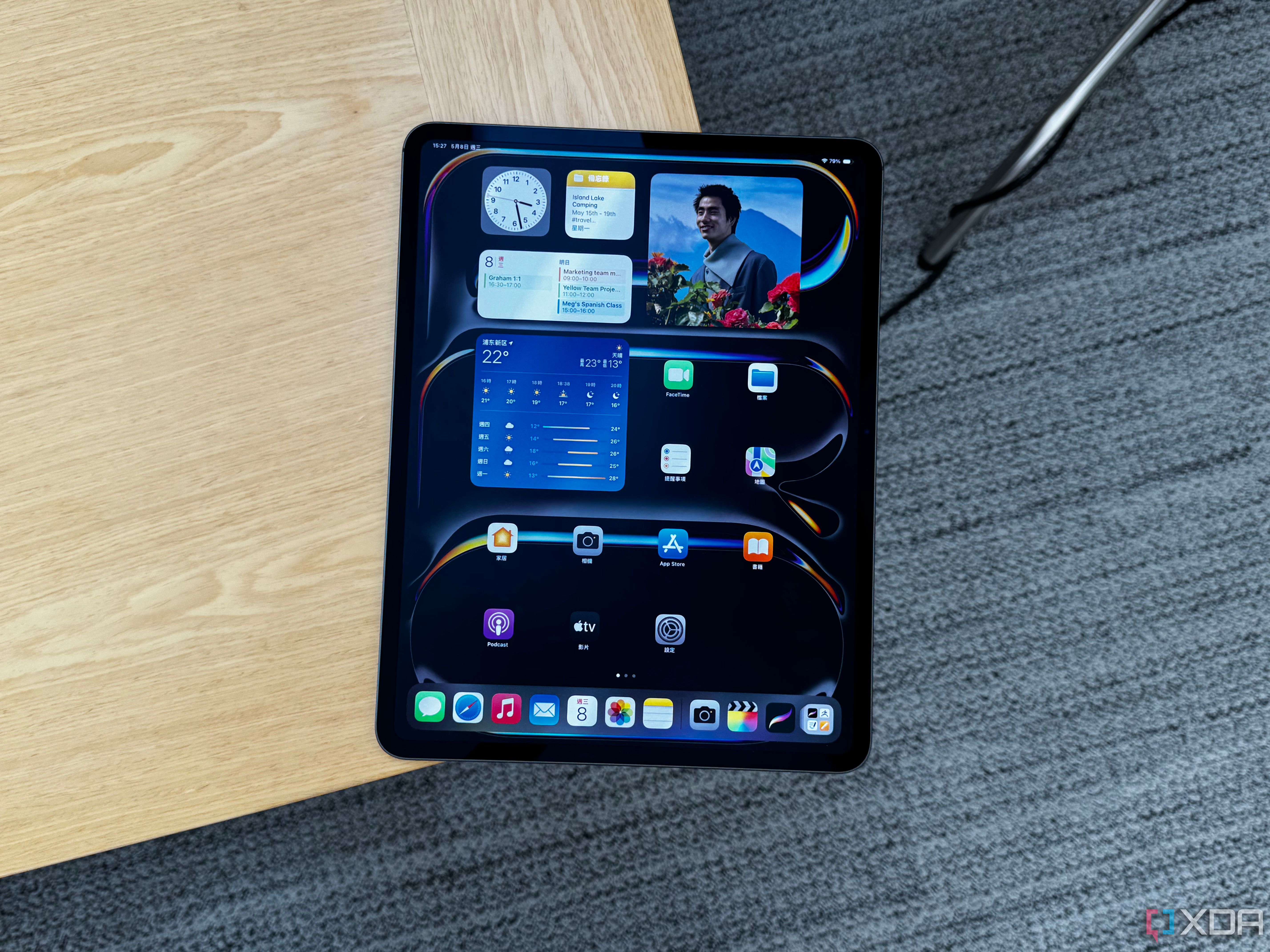 Overhead view of a 2024 iPad pro on a desk