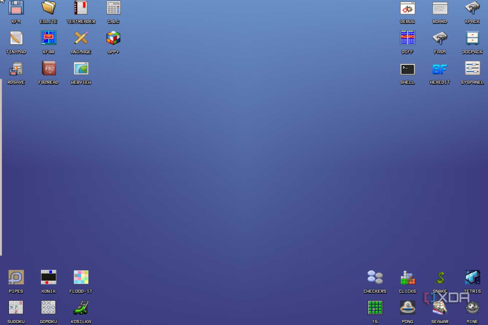 Kolibri OS running on a PC