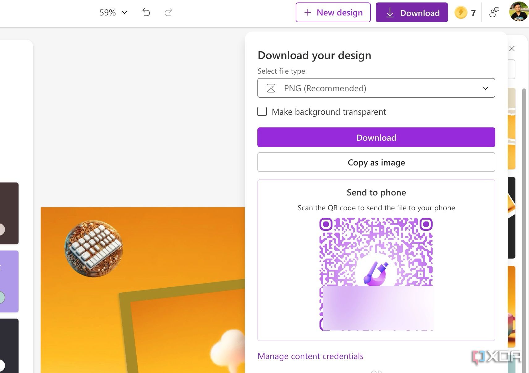 Descargar imágenes de Microsoft Designer en el teléfono