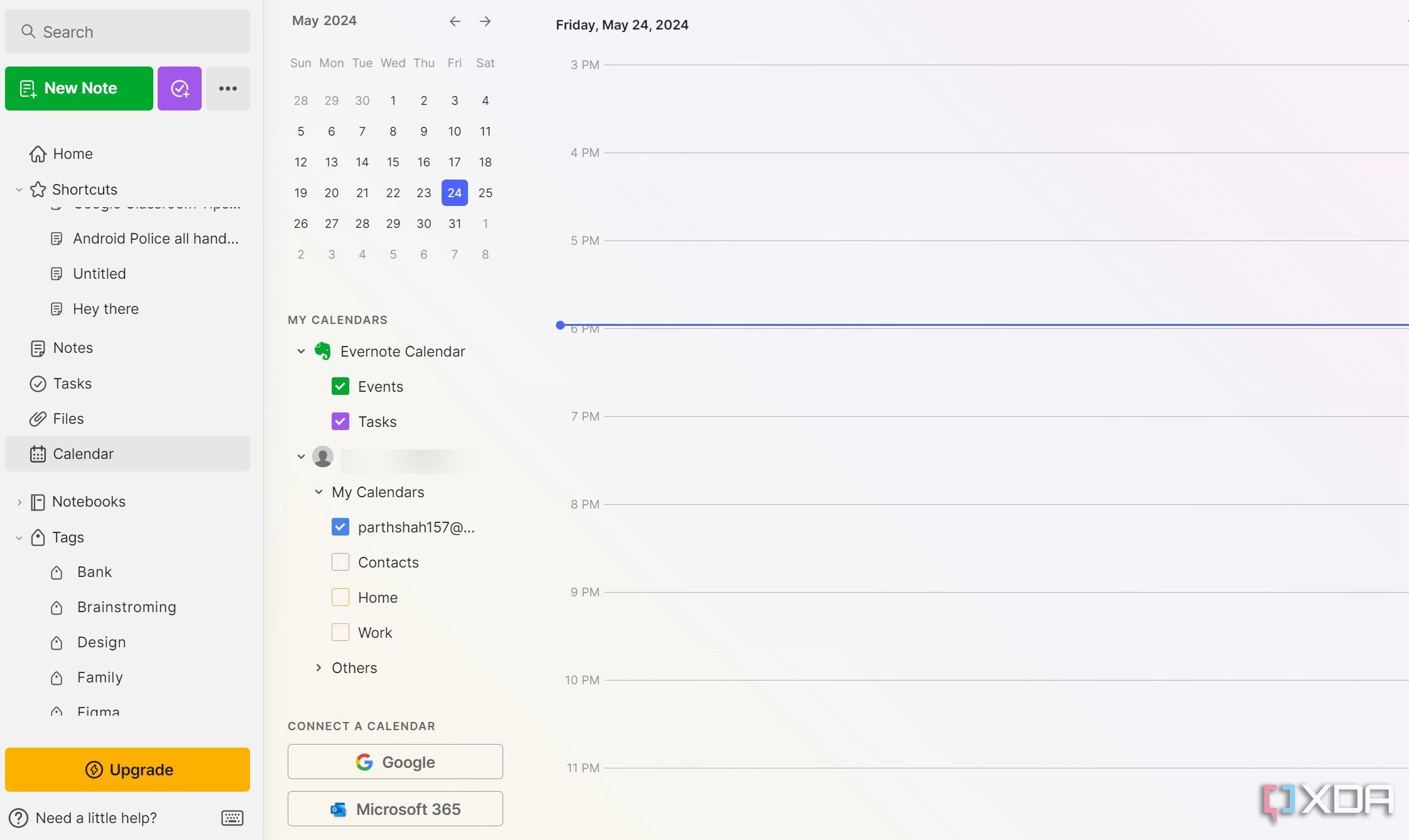 Calendario de Evernote