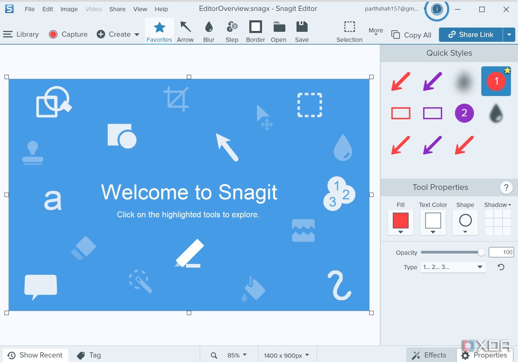 Aplicación Snagit para Windows