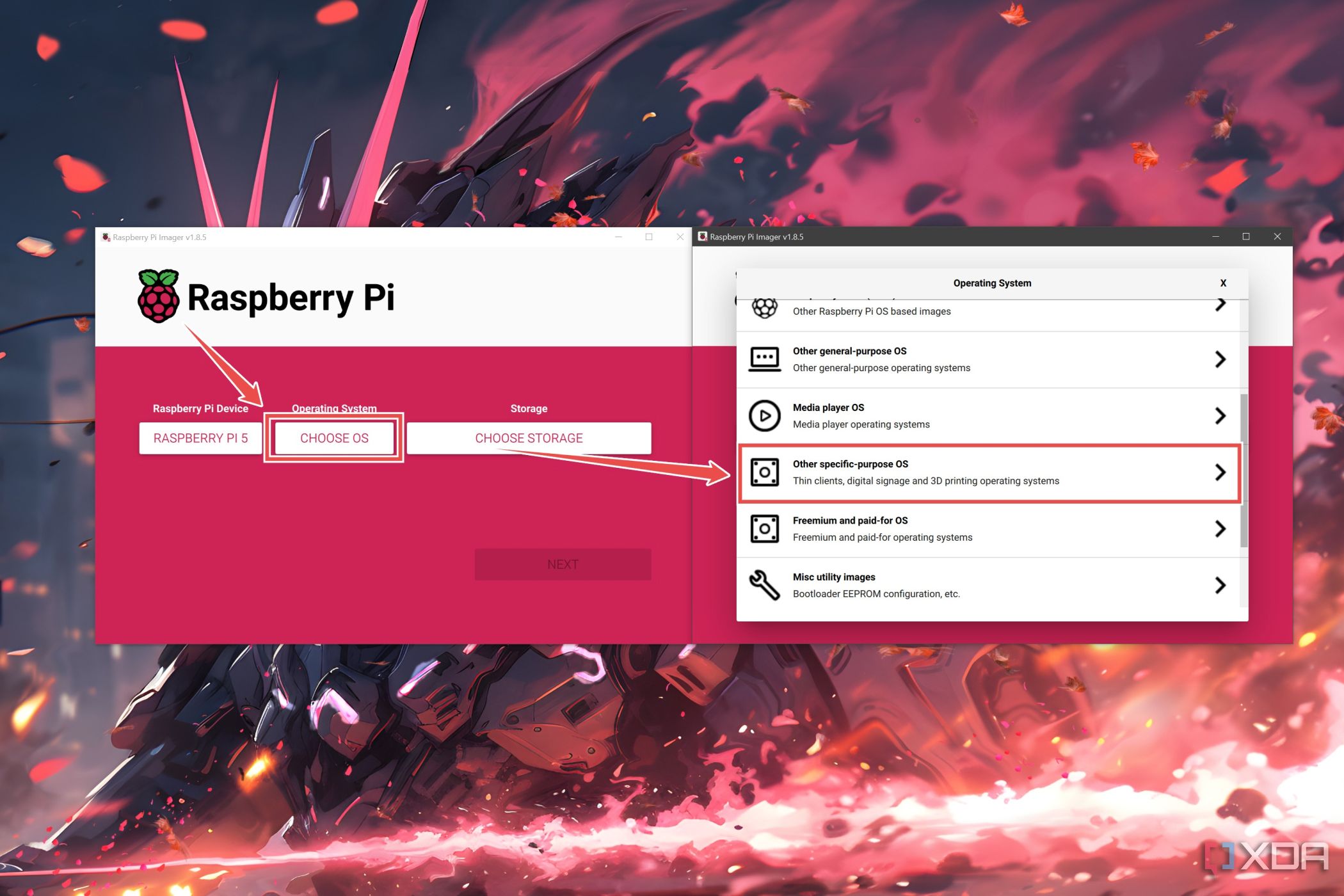 The Other specific-purpose OS in Raspberry Pi Imager