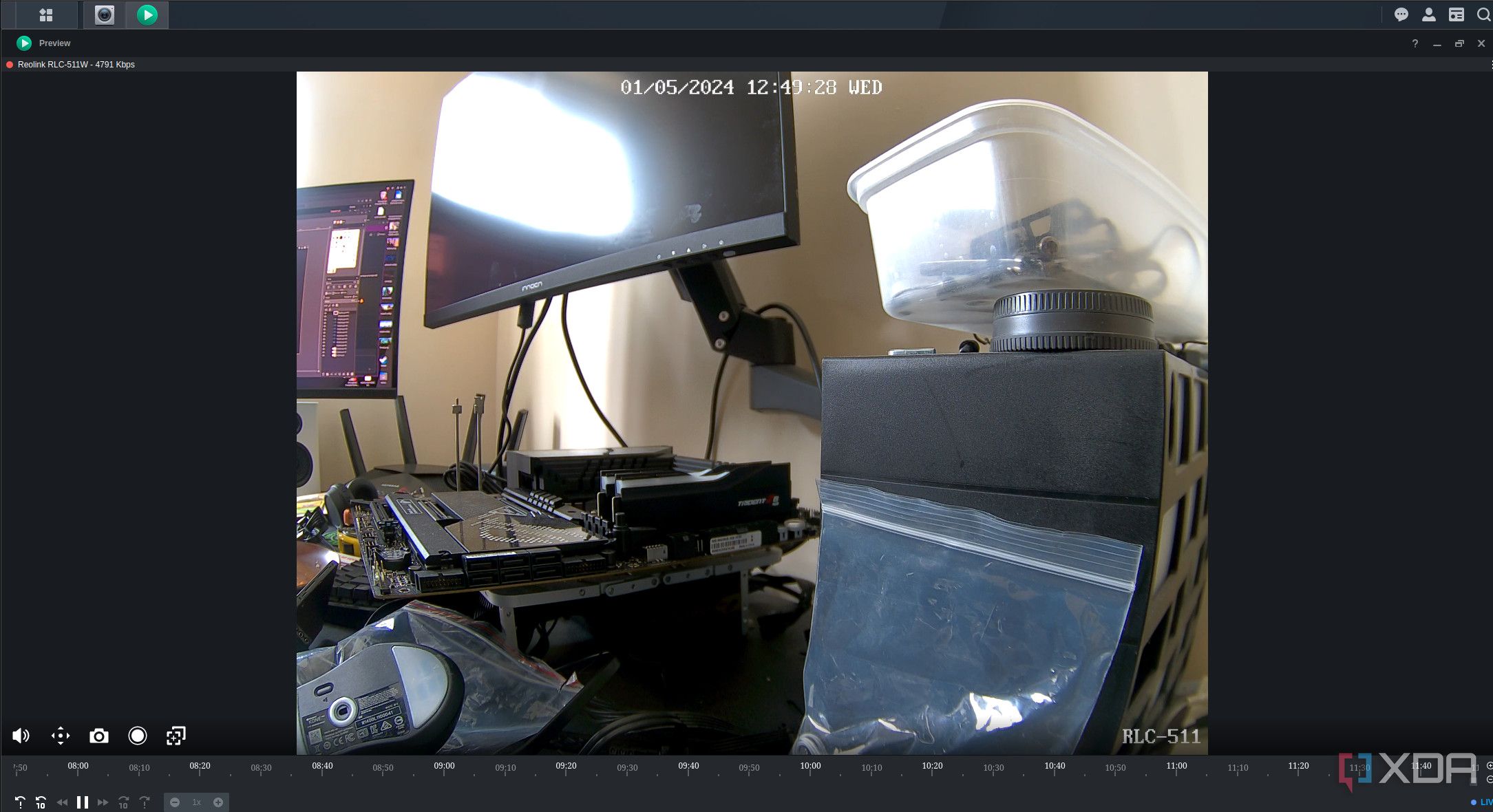 Preview of camera feed in Surveillance Station