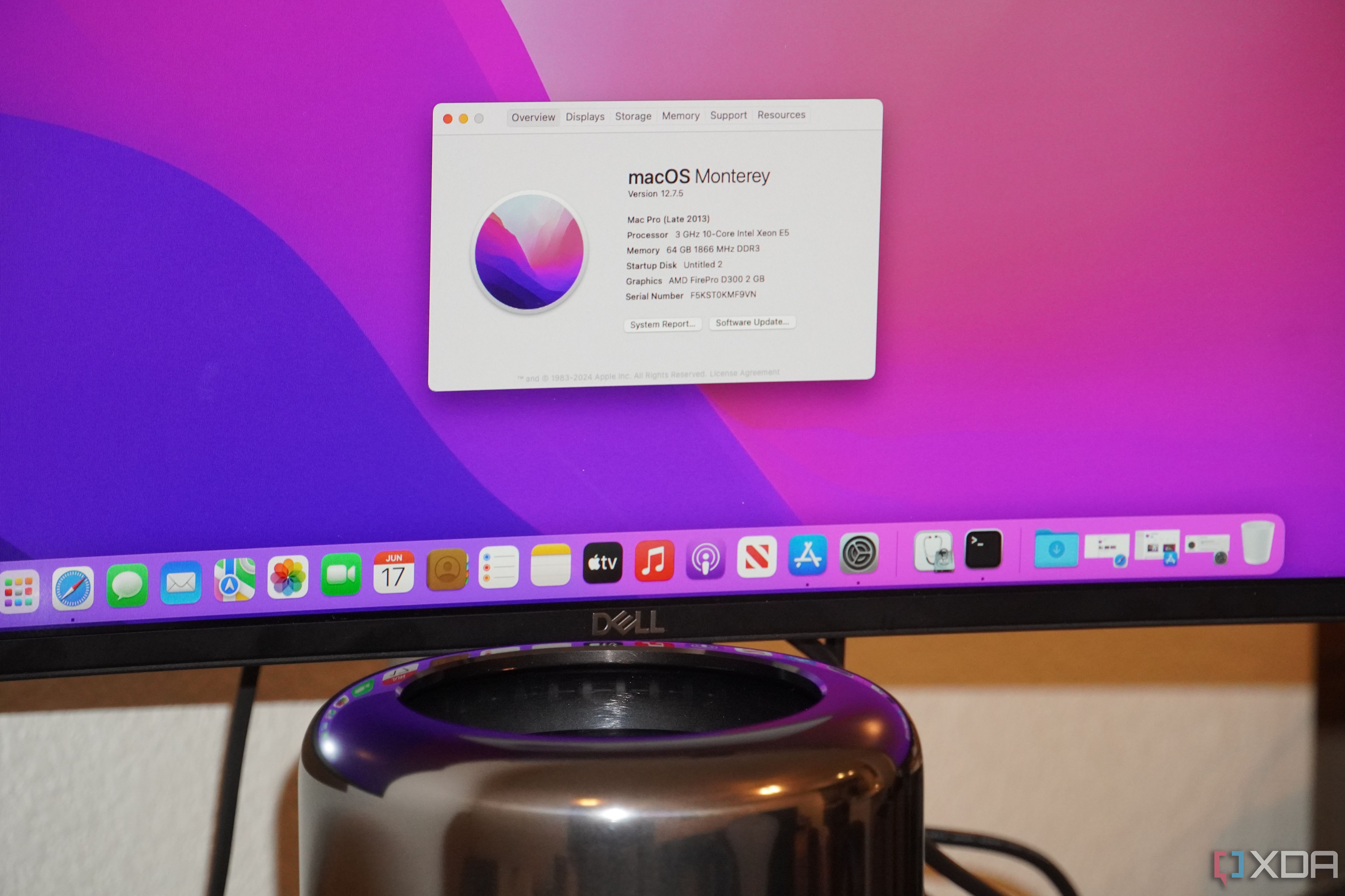 El menú Acerca de Mac en un Mac Pro actualizado.