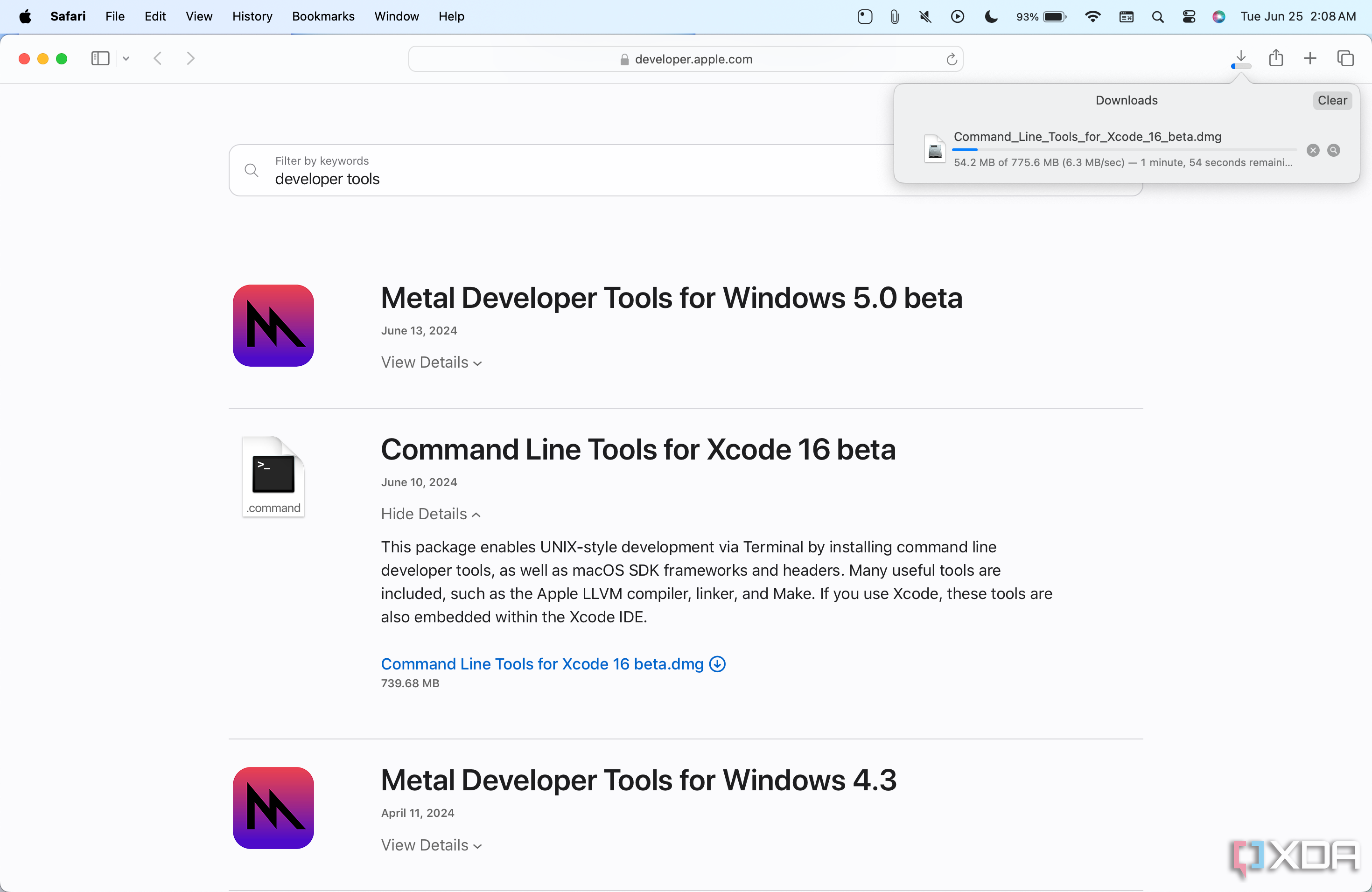 Herramientas Xcode en el sitio web para desarrolladores de Apple.