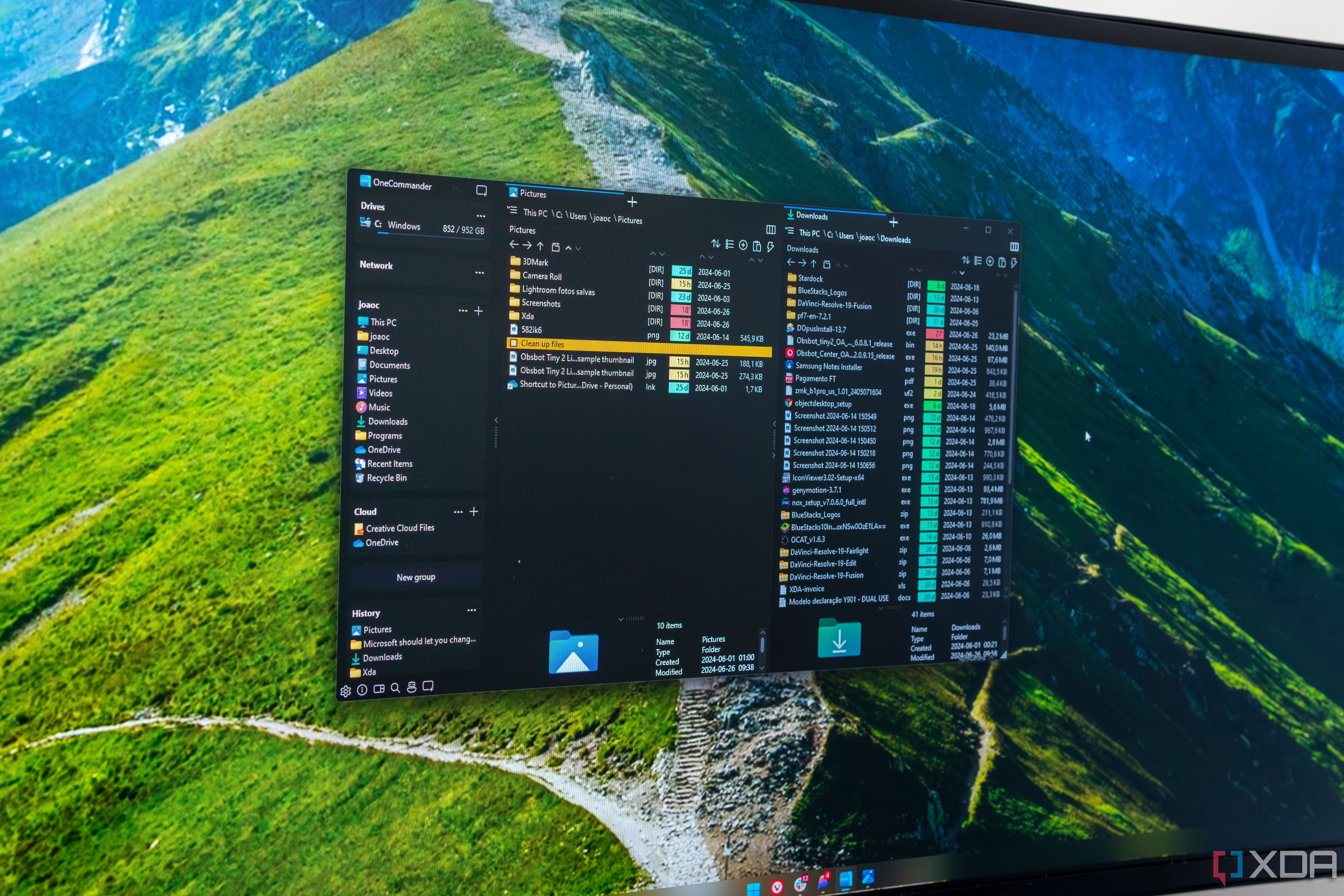 Monitor displaying Windows 11 running OneCommander