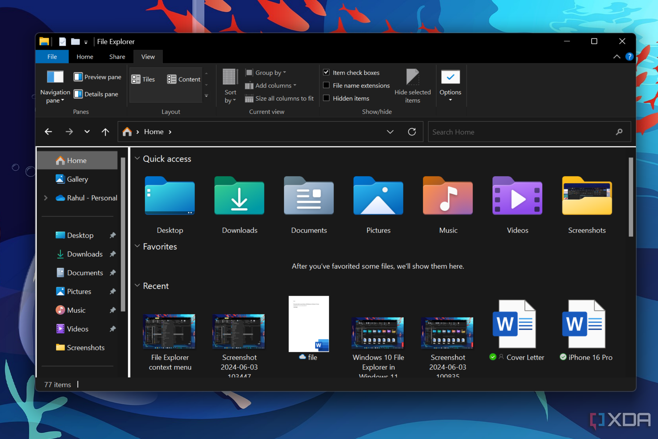 Screenshot showing Windows 10 File Explorer in Windows 11