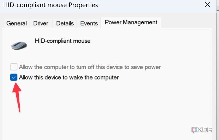 Una captura de pantalla que muestra cómo deshabilitar el mouse para reactivar la computadora