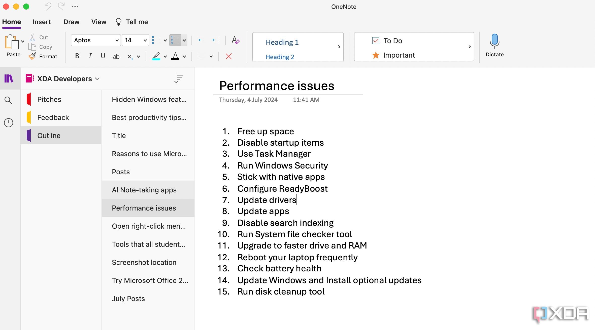 Comparación entre oso y OneNote 6