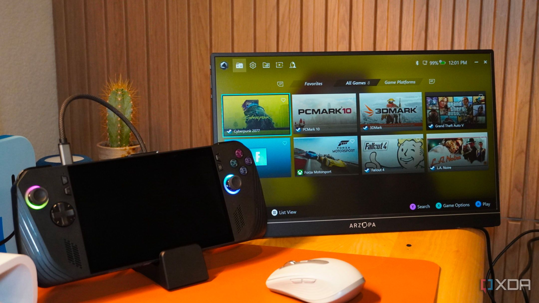 A portable monitor powered by the Jsaux multifunctional docking station.