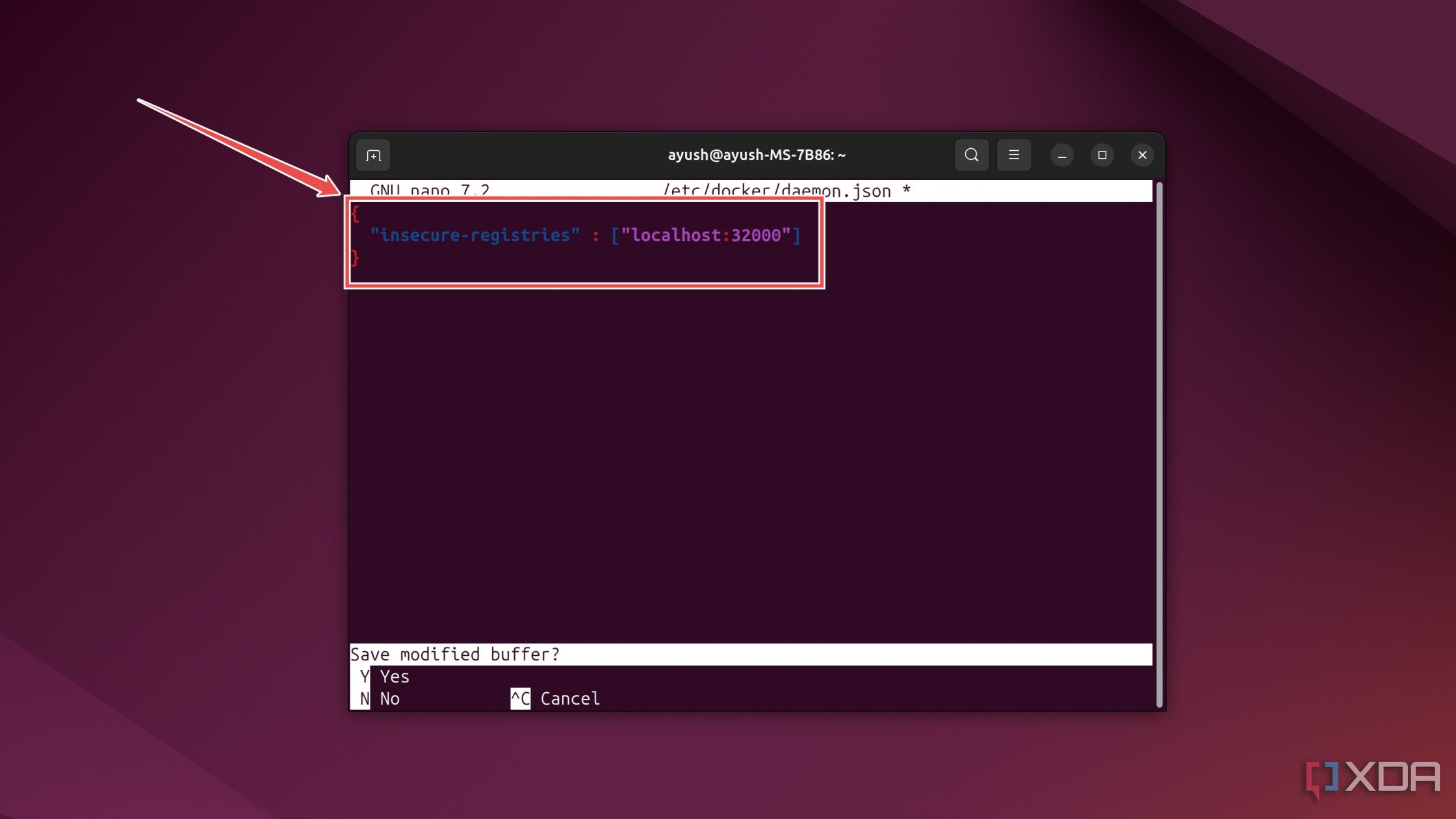 Los nuevos argumentos para el archivo daemon.json en Ubuntu