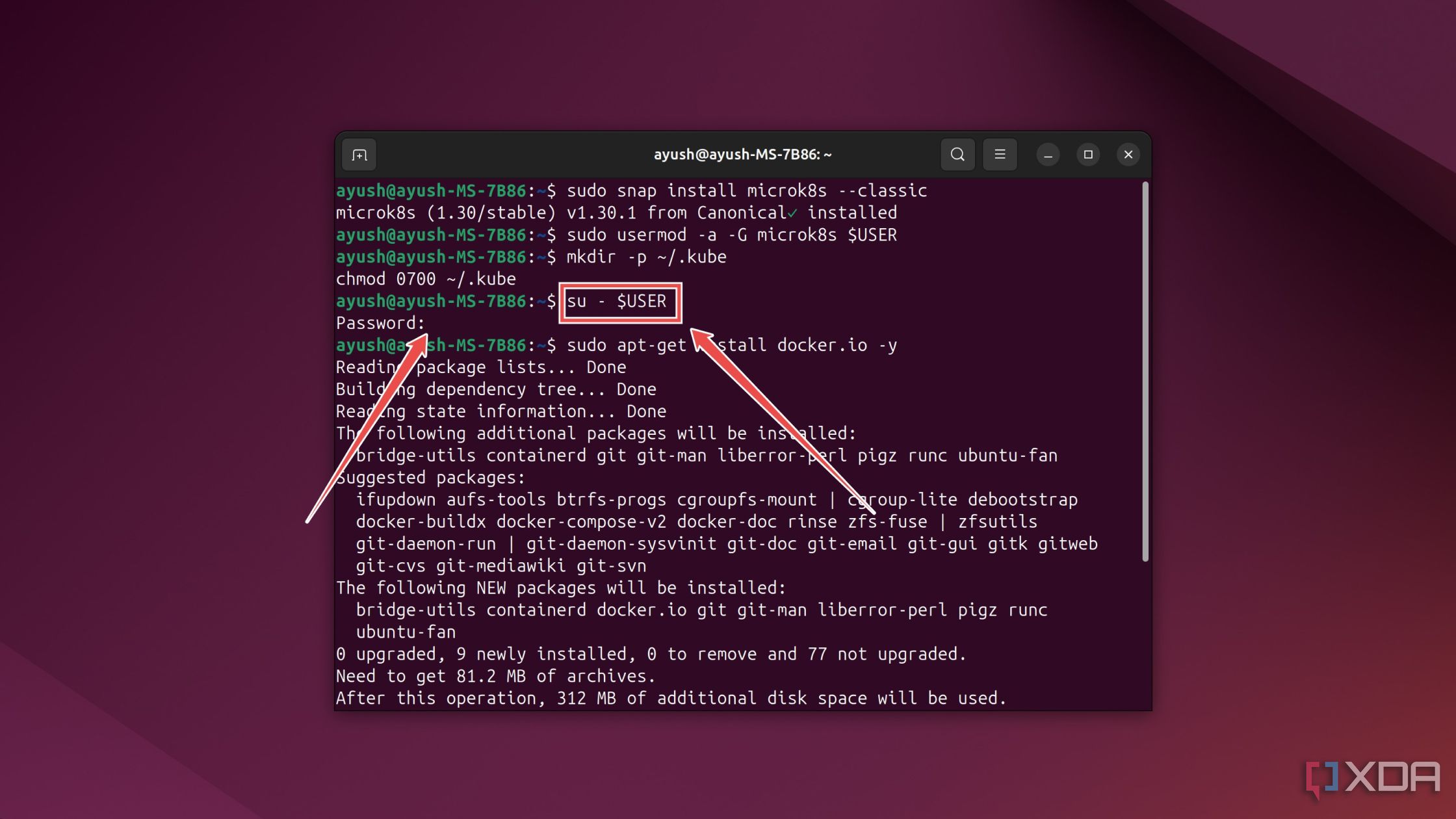 El comando su en la terminal de Ubuntu