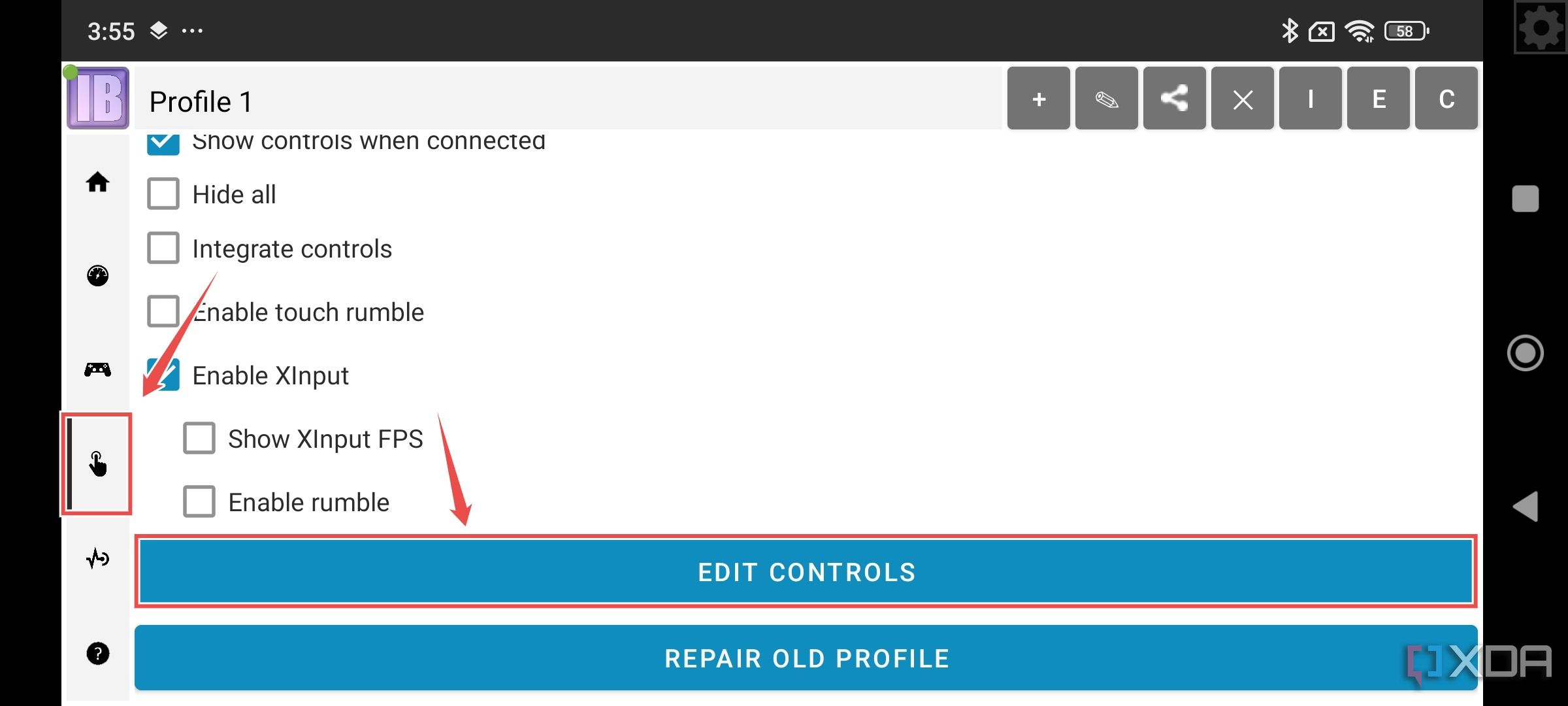 El procedimiento para agregar un nuevo controlador en pantalla en InputBridge