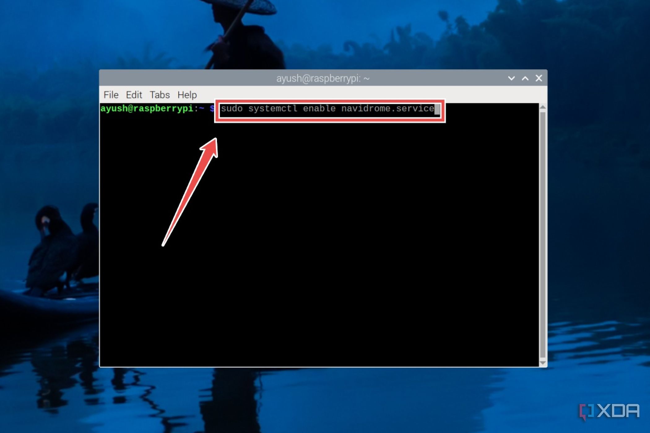 The terminal command to enable the Navidrome server at startup