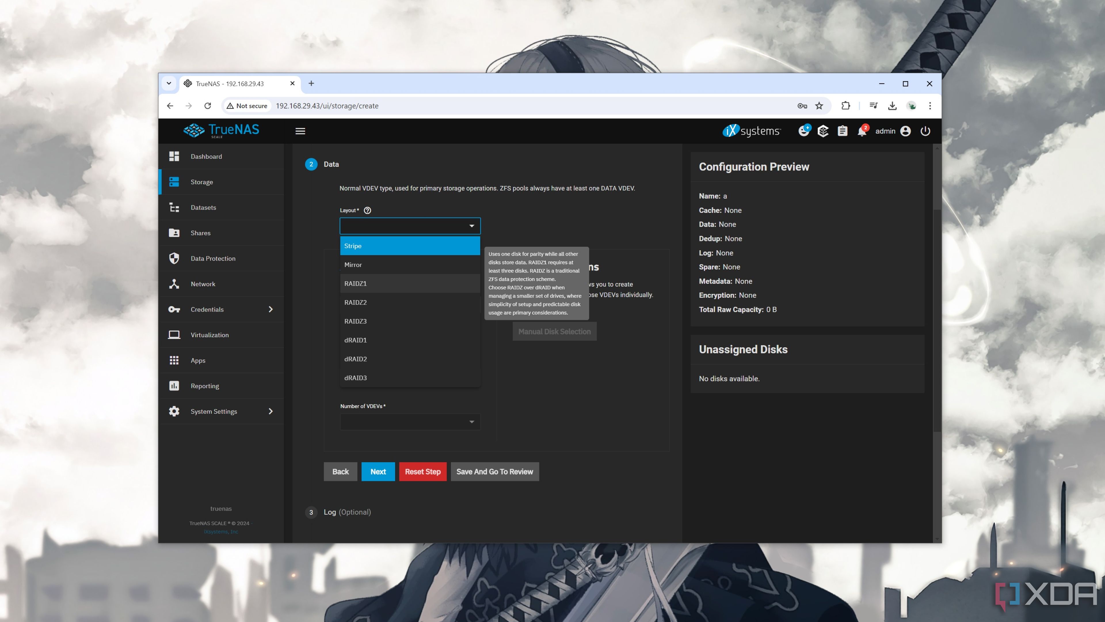 Configuration du RAID dans TrueNAS