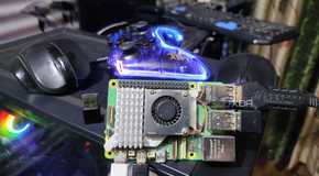 A Raspberry Pi 5 connected to multiple peripherals