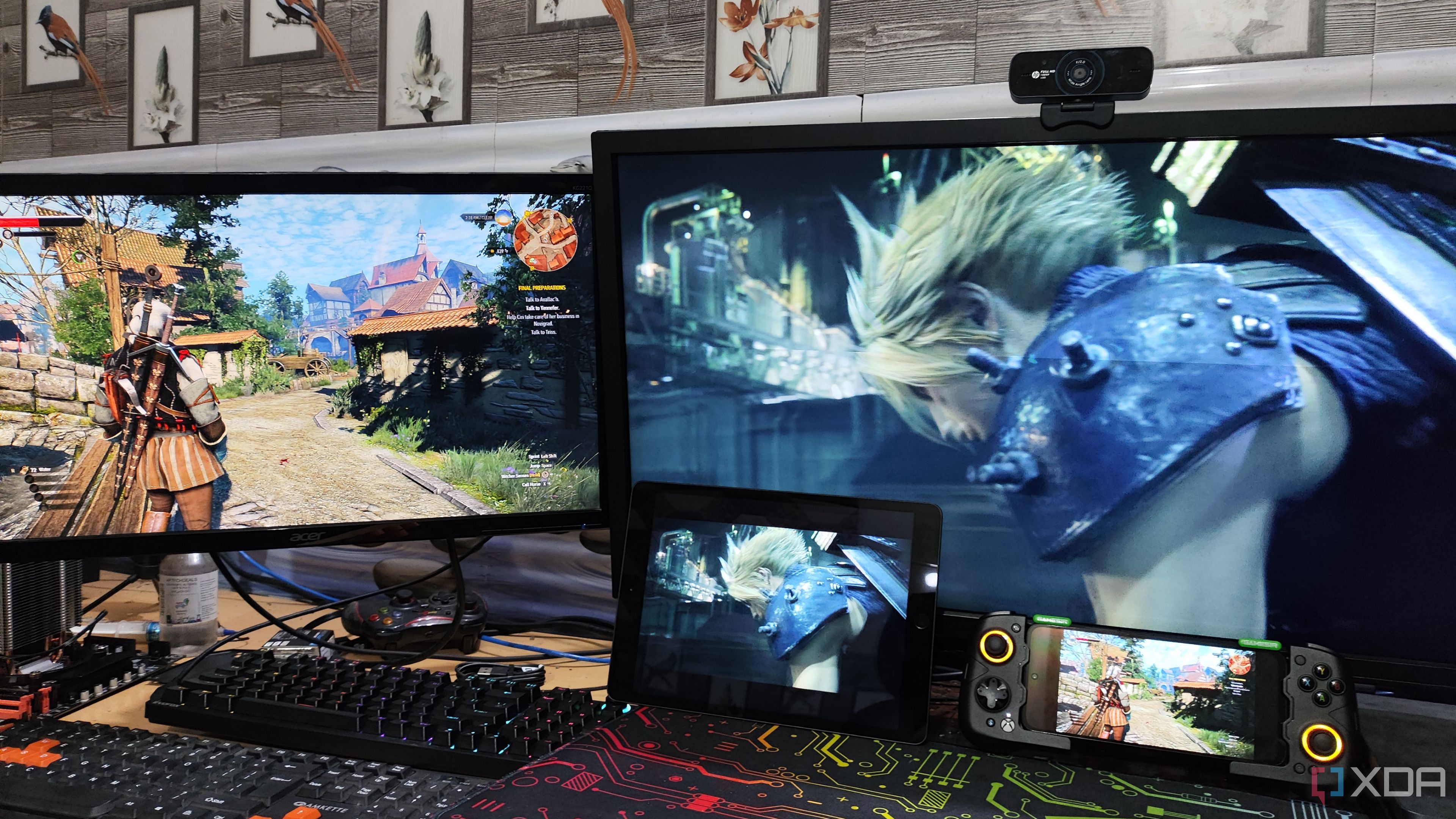 The Witcher 3 se transmite a un Poco M6 Pro a través de Parsec mientras otra PC transmite Final Fantasy VII Remake a un iPad a través de Moonlight/Sunshine