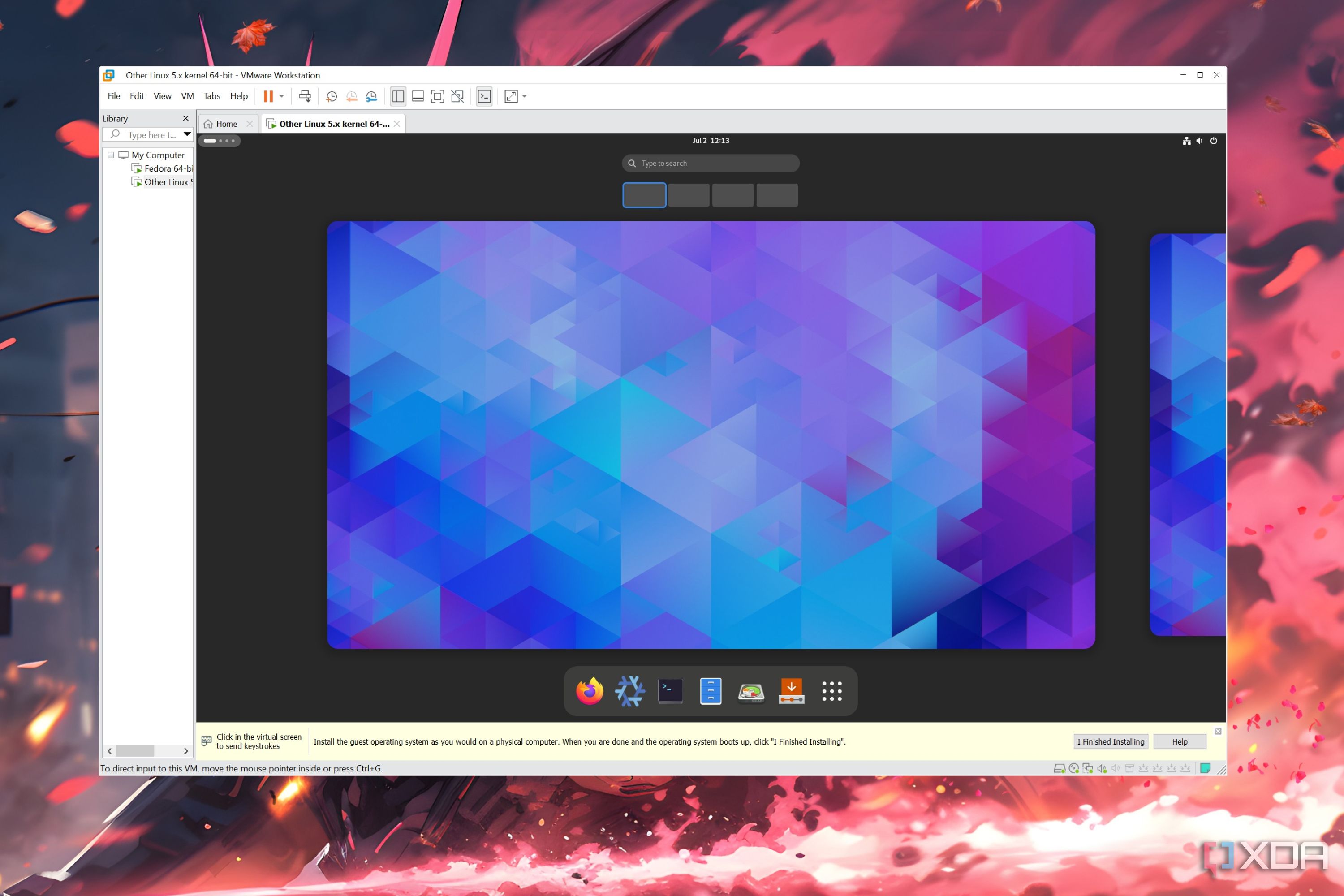 VMware Workstation Pro running NixOS